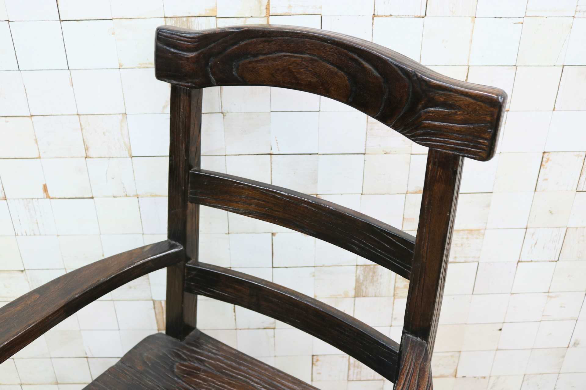 GMIS291C○アジアンリゾート ヴィンテージ ウッドチェア アームチェア ダイニングチェア 椅子 和モダン 民藝風 レトロ チェア