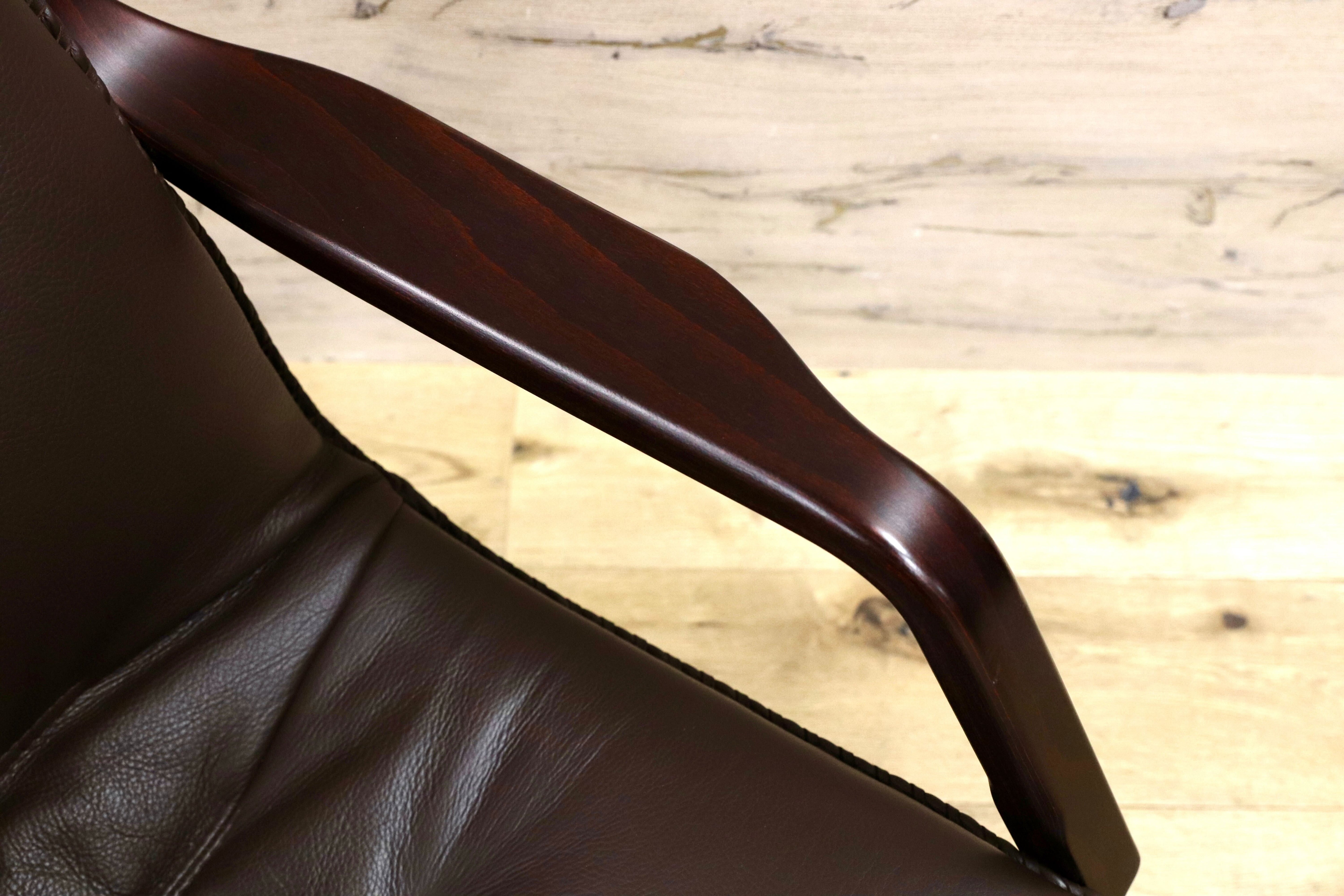 GMGH452○BERG Furniture / ベルグファニチャー 1人掛けソファ ラウンジチェア 本革 ローズウッド 北欧デンマーク 定価約34万