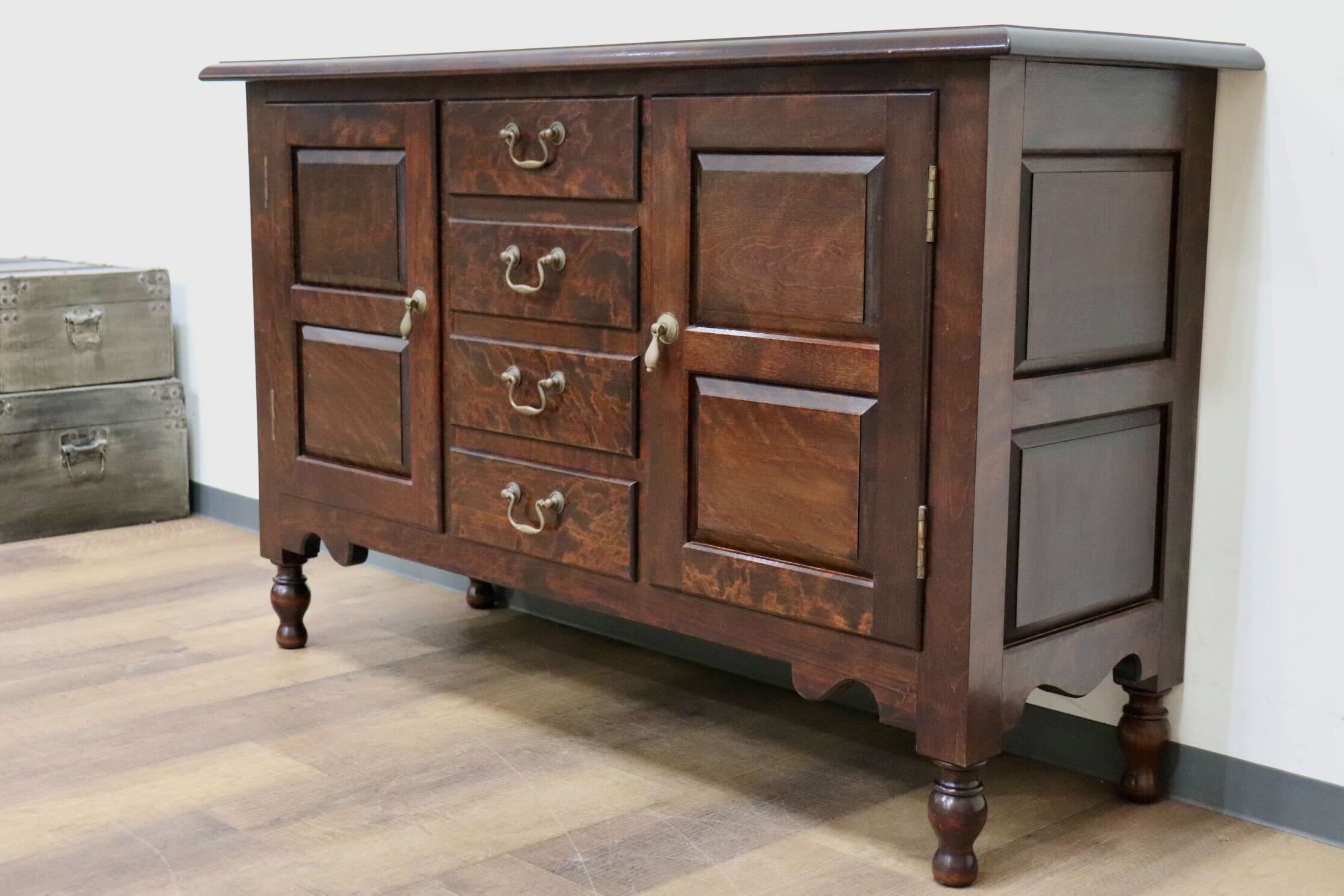 GMHK867○松本民芸家具 サイドボード チェスト キャビネット 収納家具 飾り棚 国産家具 モダン ミズメザクラ 無垢材