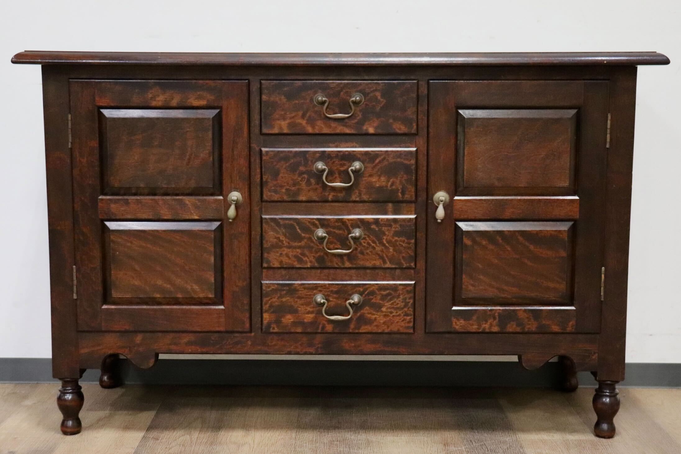 GMHK867○松本民芸家具 サイドボード チェスト キャビネット 収納家具 飾り棚 国産家具 モダン ミズメザクラ 無垢材