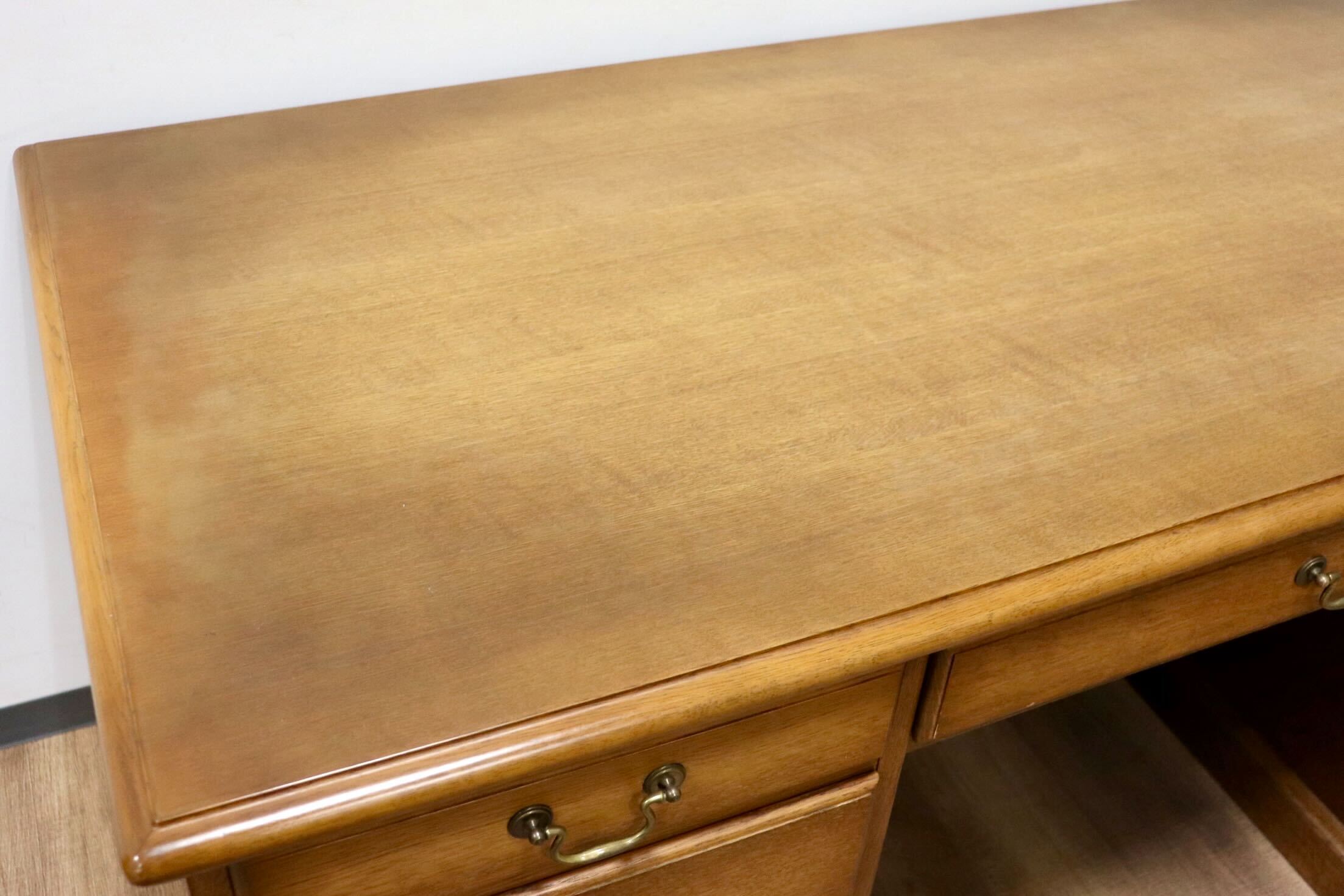 GMGH87B○飛騨産業 / HIDA キツツキ 両袖デスク 書斎机 学習机 役員デスク 机 デスク 楢材 和モダン レトロ カントリー 飛騨家具 稀少