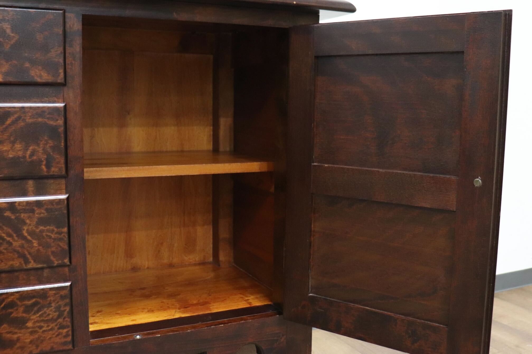 GMHK867○松本民芸家具 サイドボード チェスト キャビネット 収納家具 飾り棚 国産家具 モダン ミズメザクラ 無垢材