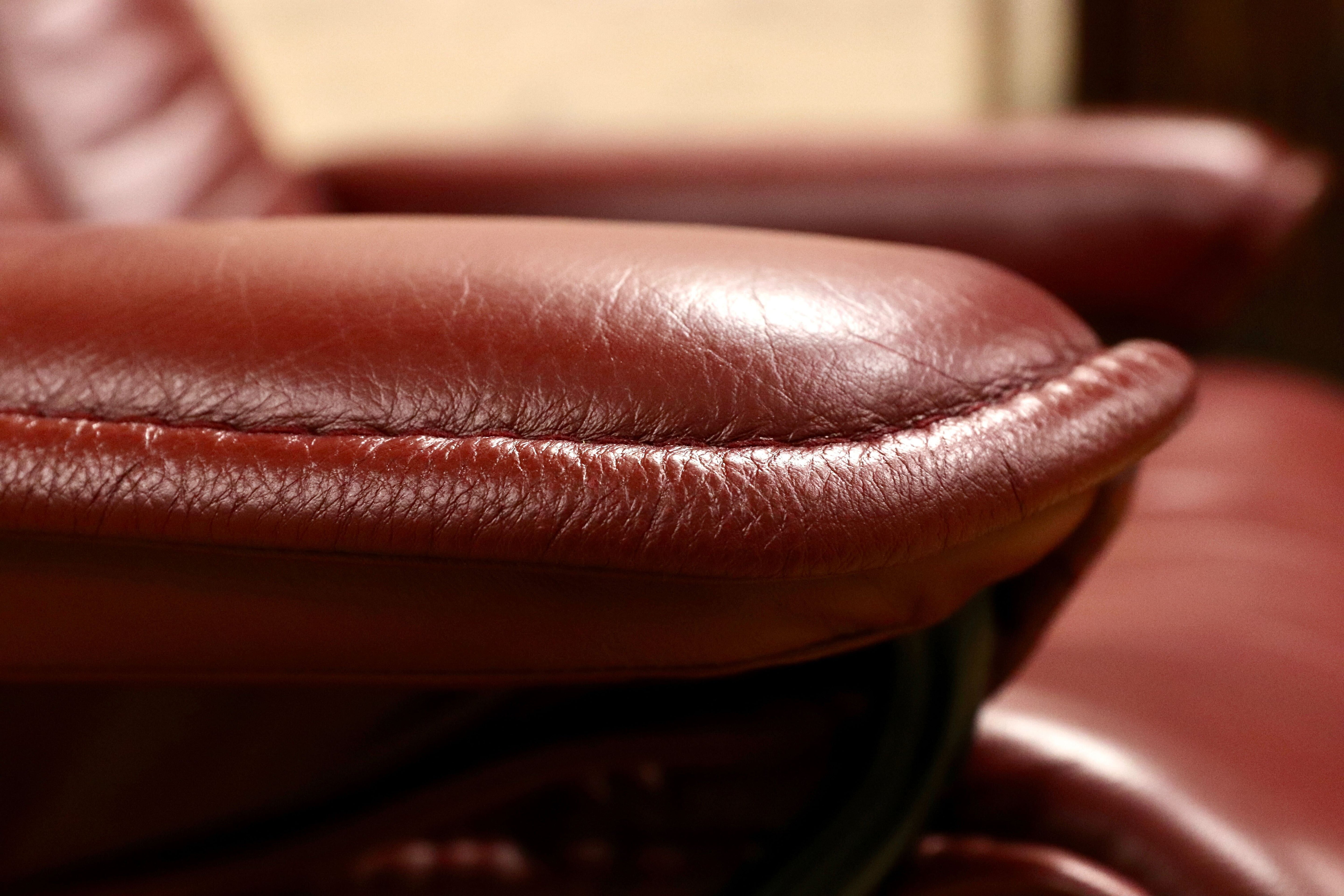 GMGT220○EKORNES / エコーネス コンサル リクライニングチェア 1人掛けソファ 本革 臙脂色 北欧家具 ノルウェー ヴィンテージ 稀少