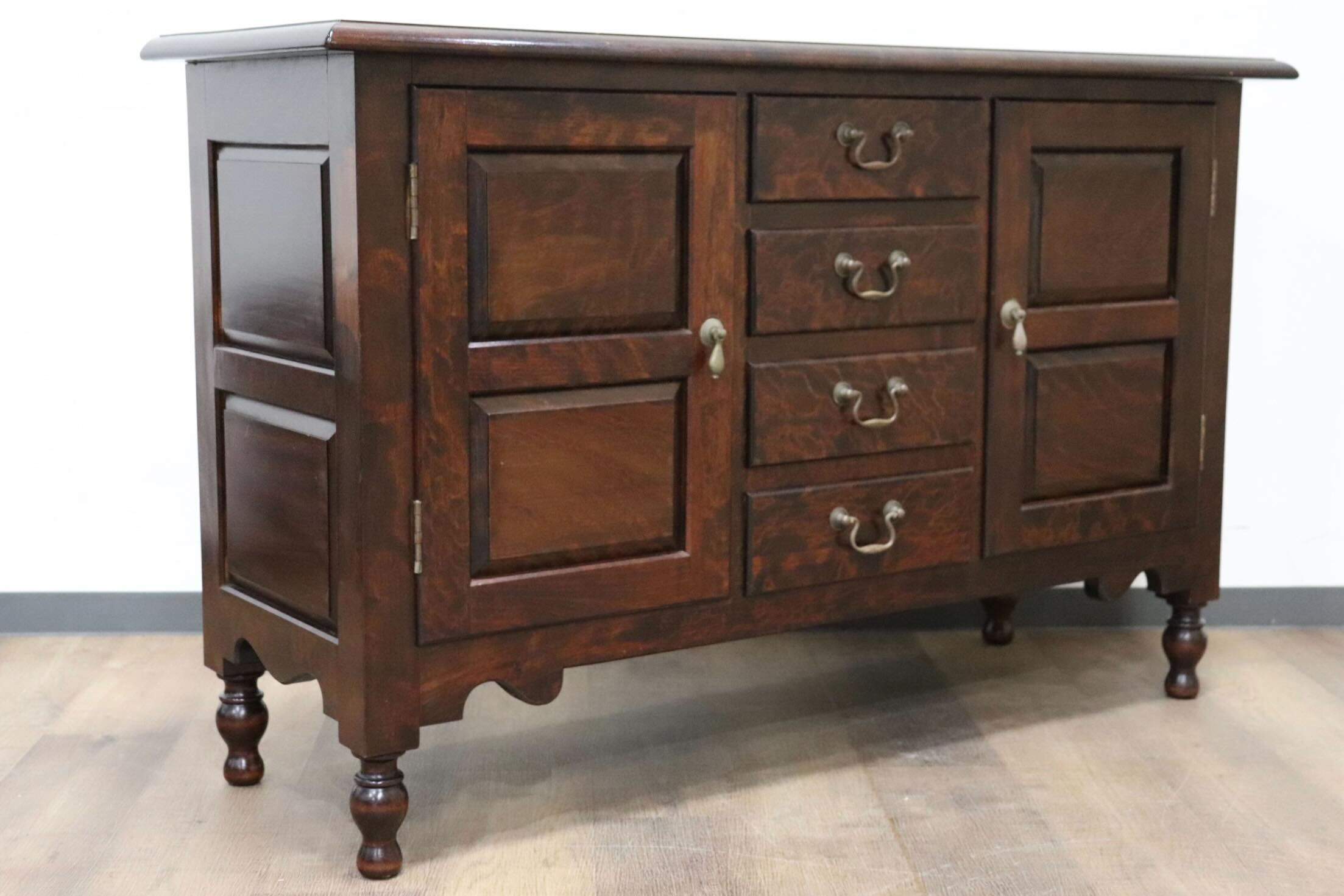 GMHK867○松本民芸家具 サイドボード チェスト キャビネット 収納家具 飾り棚 国産家具 モダン ミズメザクラ 無垢材