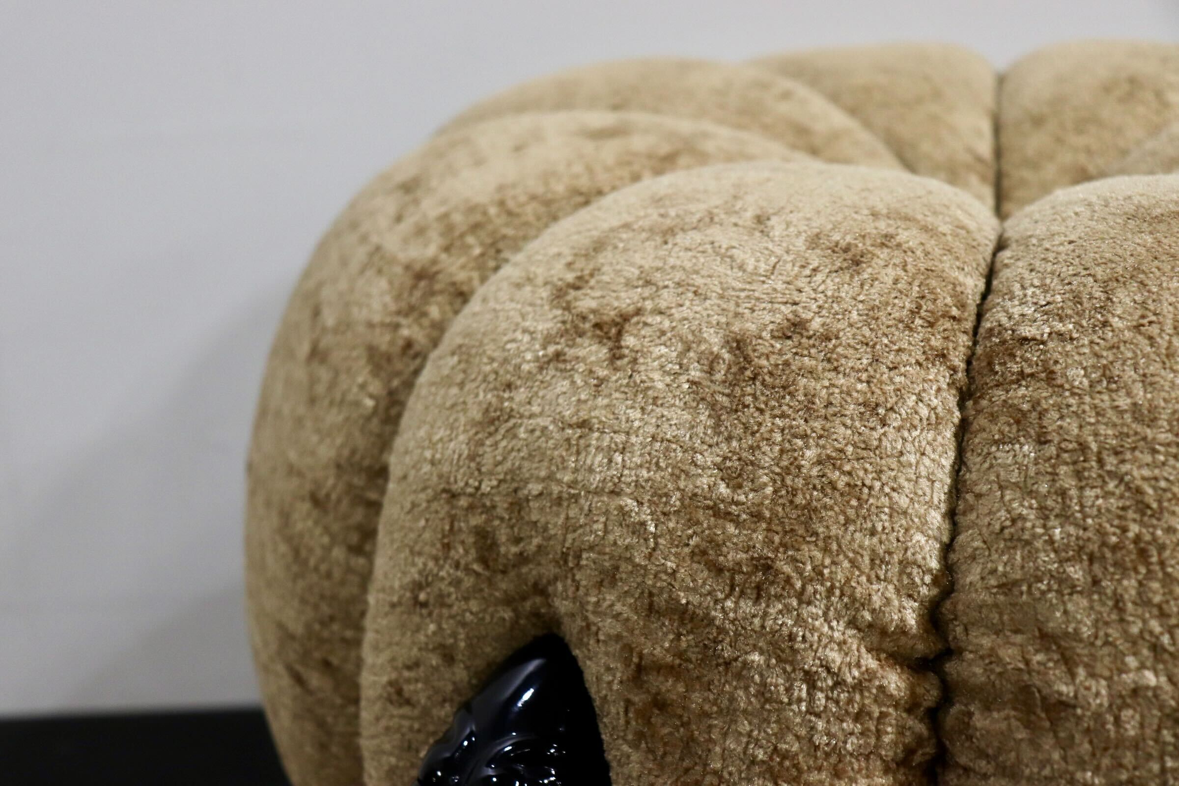 GMHH489E○パンプキンスツール アンティーク調 猫脚 ファブリック オットマン 腰掛け ヨーロピアン エレガント チェア 展示品