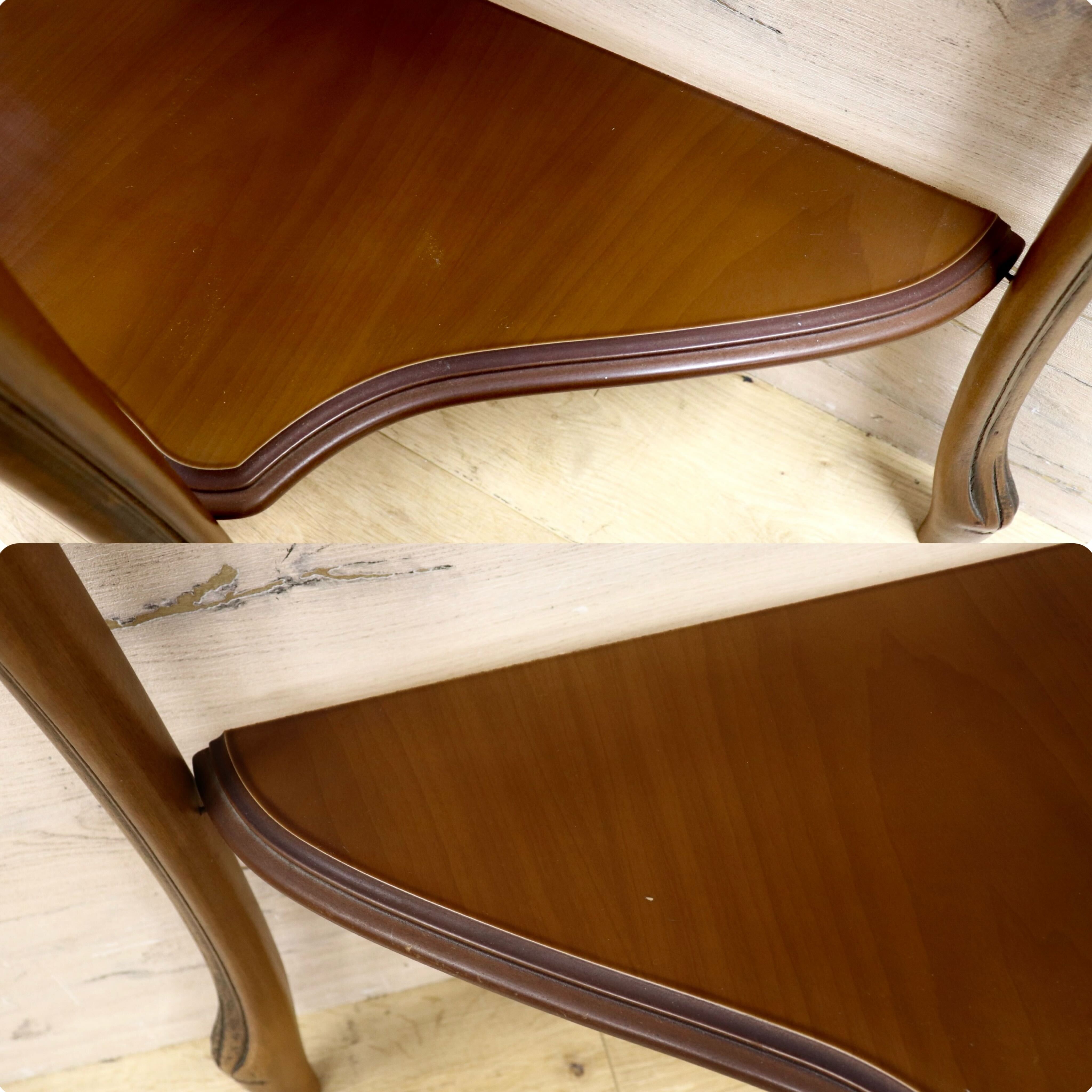 GMIH145○イタリア製 コンソールテーブル サイドテーブル クラシック アンティーク調 飾り台 花台 猫脚 天板大理石