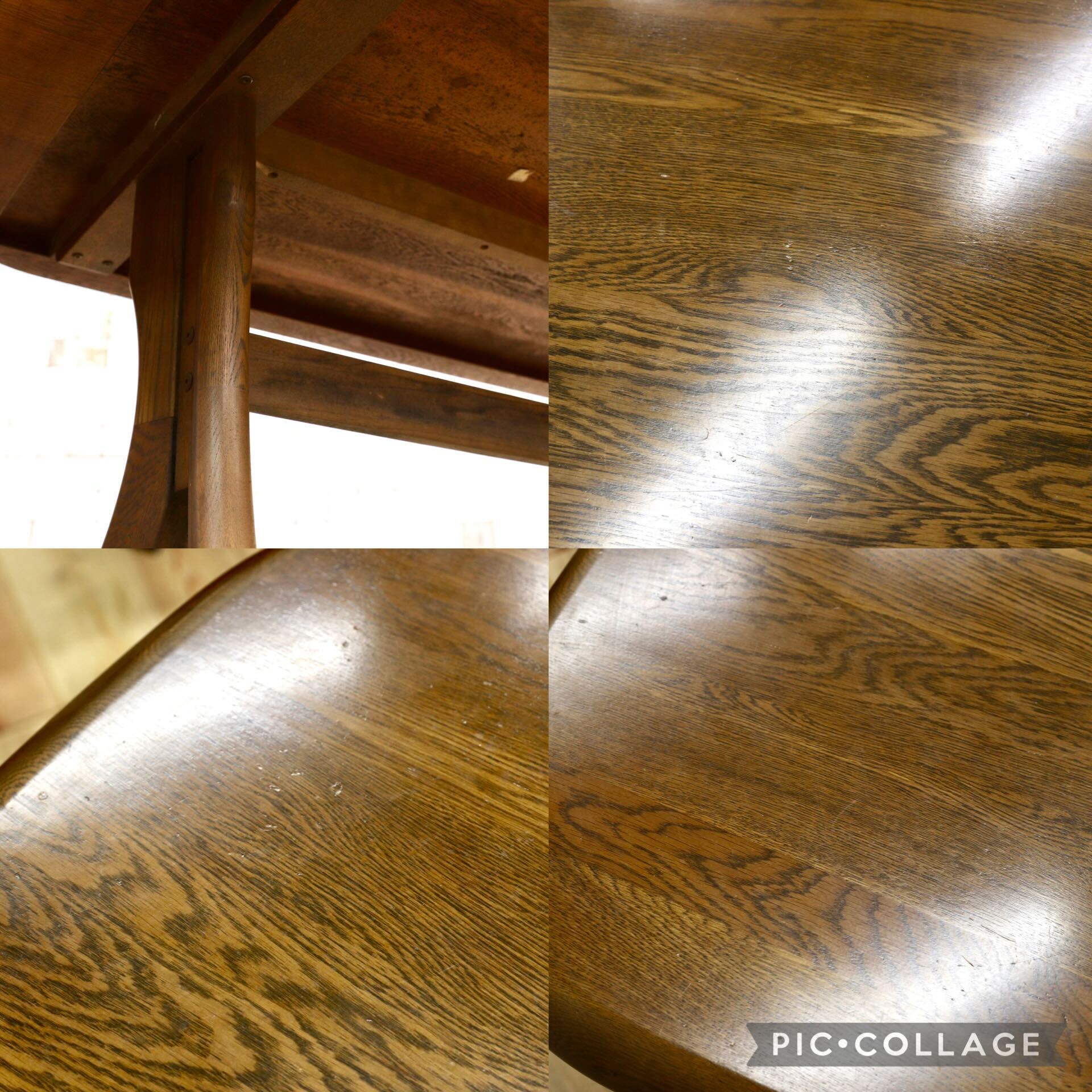 GMJK114○HAMAMOTO / 浜本工芸 楢材 ダイニングテーブル 食卓テーブル 国産家具 和モダン 昭和レトロ ヴィンテージ