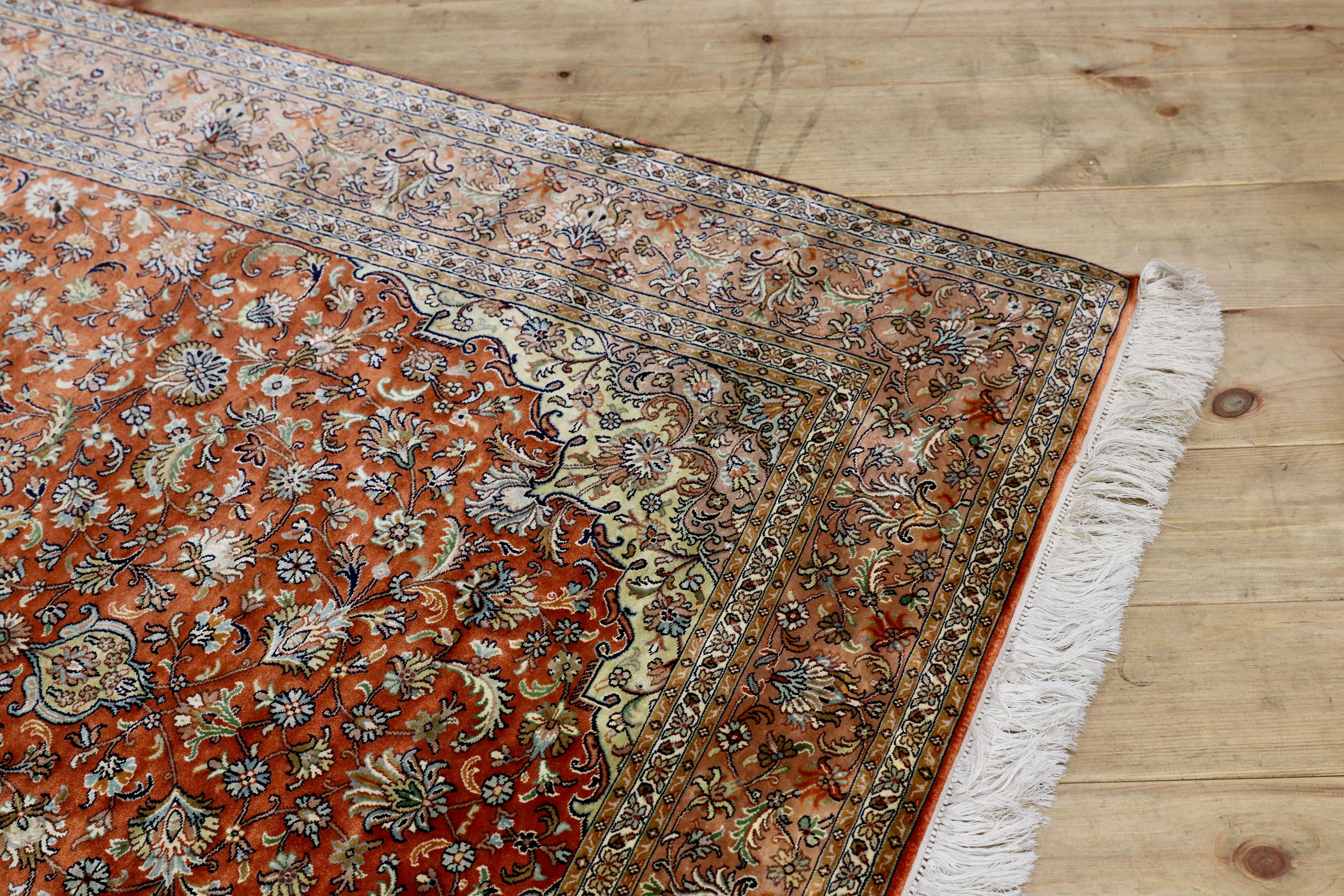 GMIK847M○ペルシャ絨毯 手織り ラグ カーペット ヴィンテージ インテリア