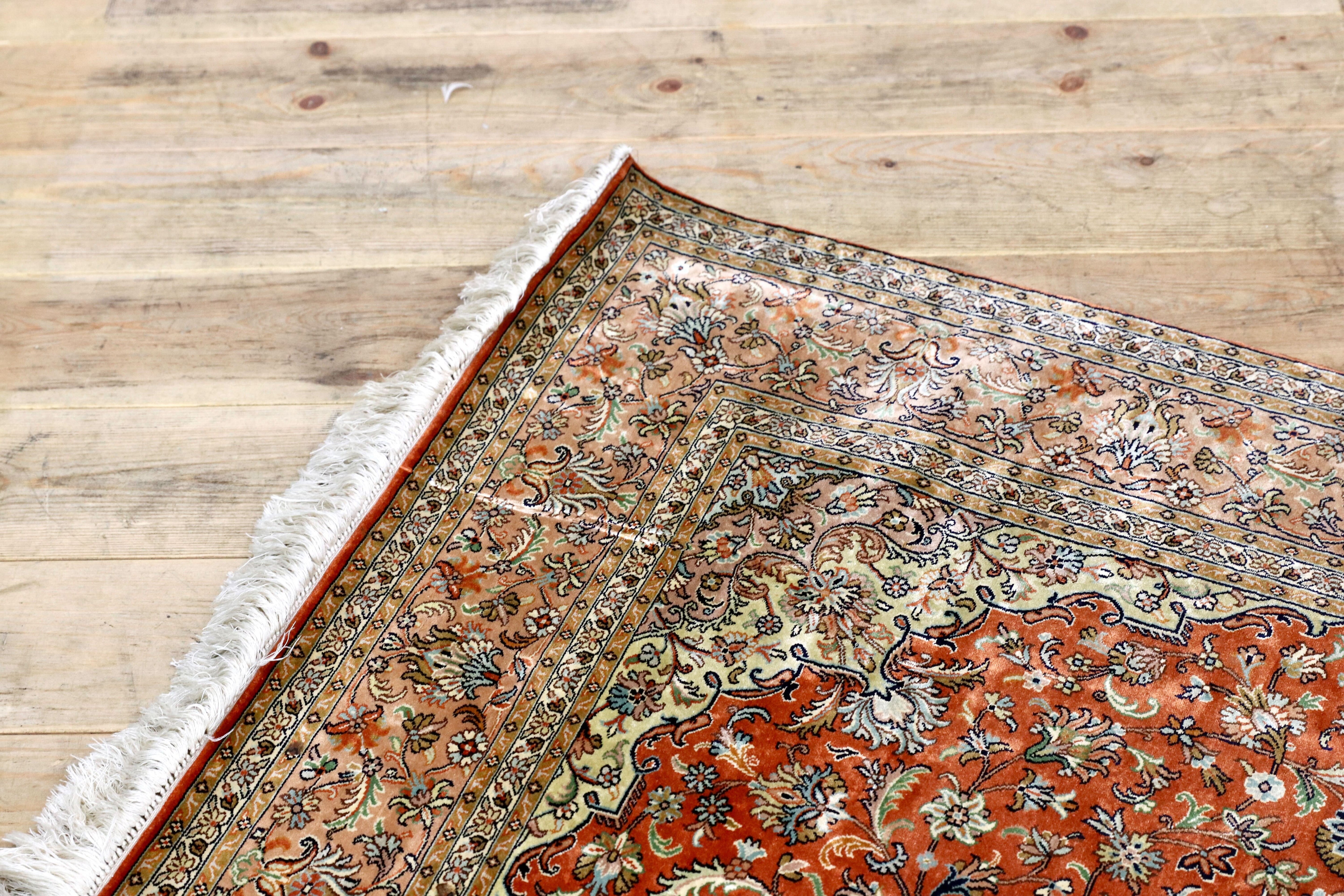 GMIK847M○ペルシャ絨毯 手織り ラグ カーペット ヴィンテージ インテリア