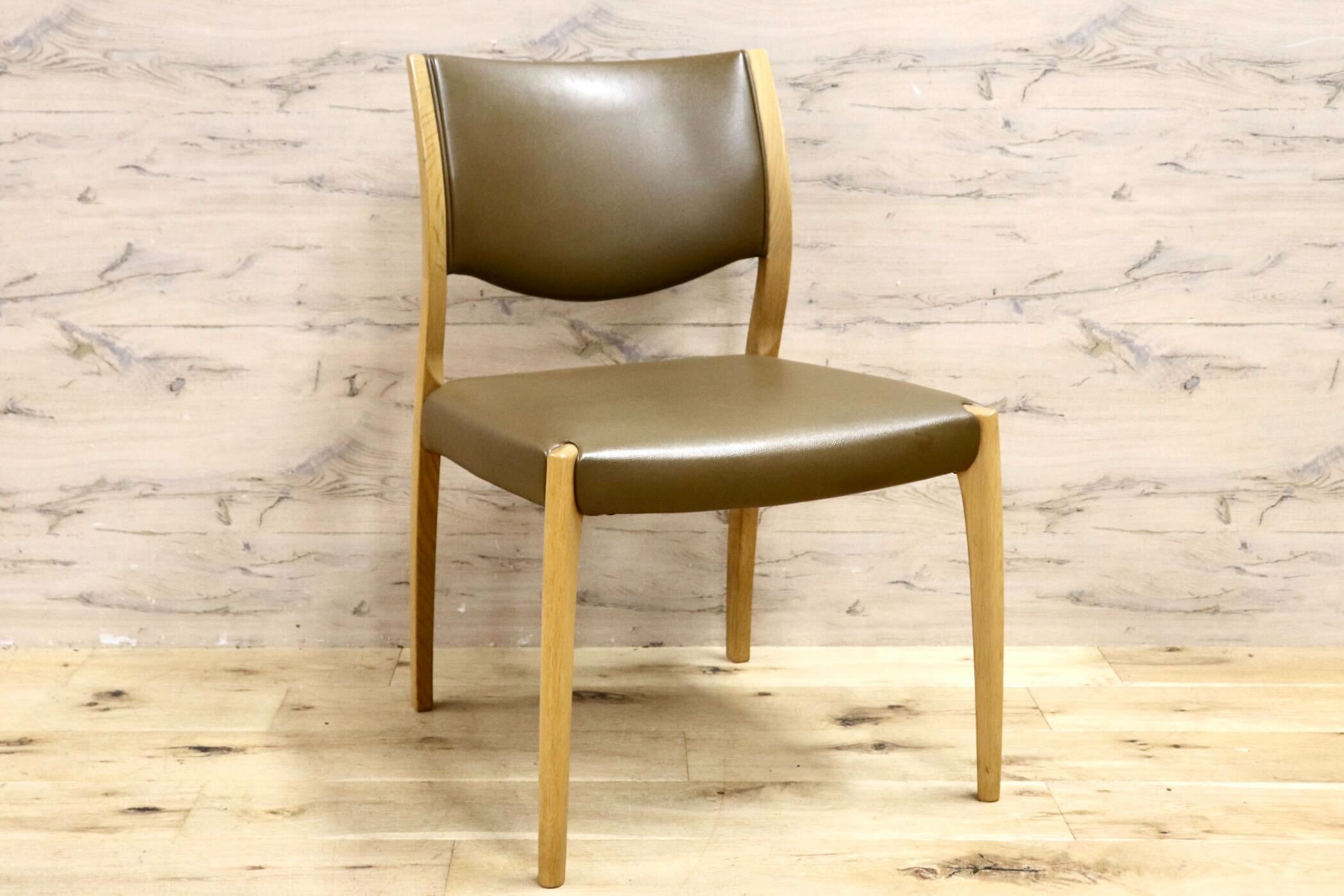 GMIK641C○浜本工芸 / HAMAMOTO ダイニングチェア 椅子 楢材 無垢 合皮 ナチュラル モダン