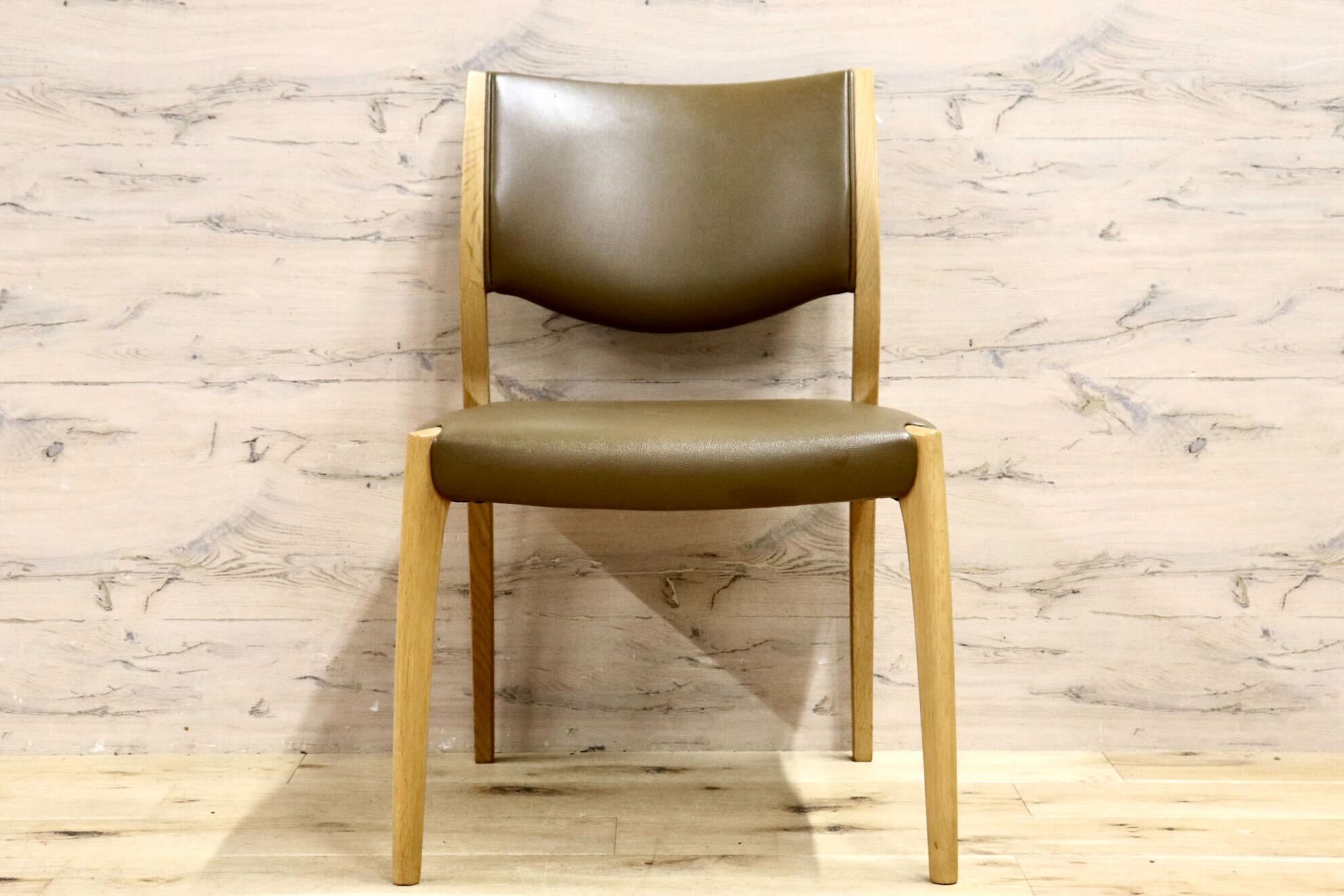 GMIK641C○浜本工芸 / HAMAMOTO ダイニングチェア 椅子 楢材 無垢 合皮 ナチュラル モダン