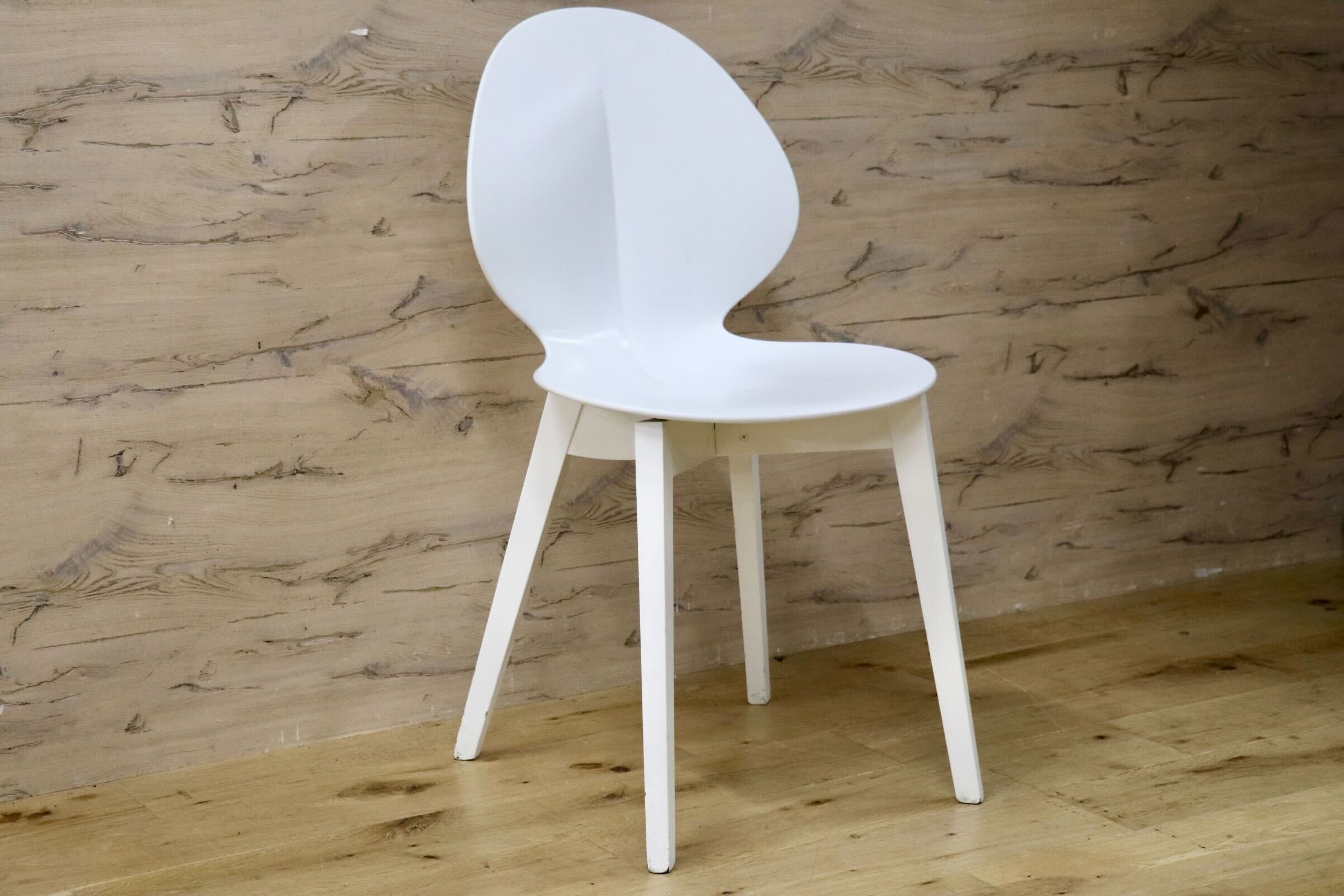 GMJH105B○Calligaris / カリガリス BASIL W バジル ウッド ダイニングチェア 食卓椅子 椅子 ホワイト イタリア 木製脚 モダン