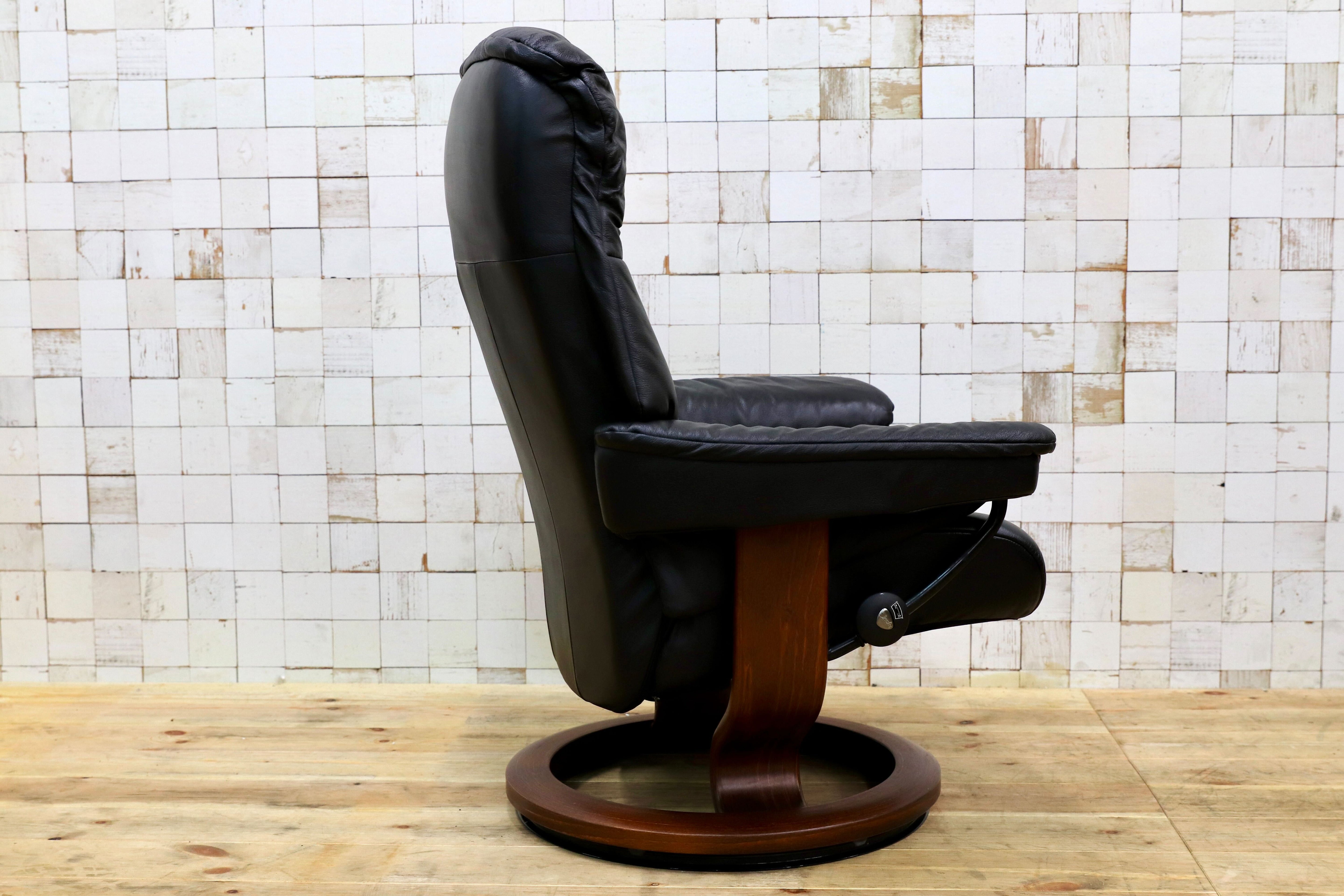 GMIK233C○EKORNES / エコーネス ストレスレスチェア リクライニングチェア ブラック 本革 北欧 ノルウェー 1人掛けソファ シングルソファ