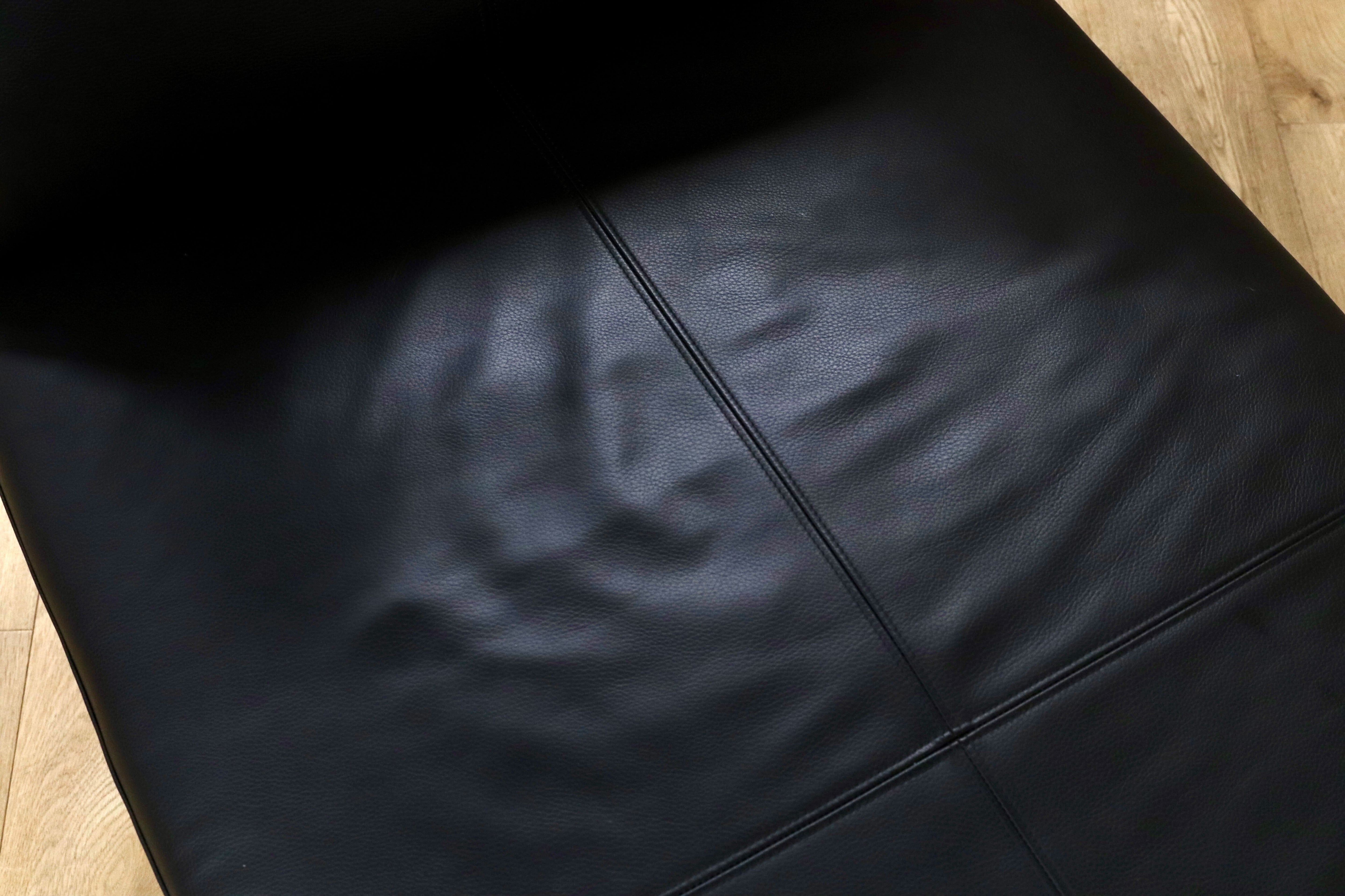 GMGH458○ナガノインテリア / NAGANO INTERIOR LC027 シェーズロングソファ ウォールナット無垢材 黒本革 1人掛けソファ 約20万 展示品