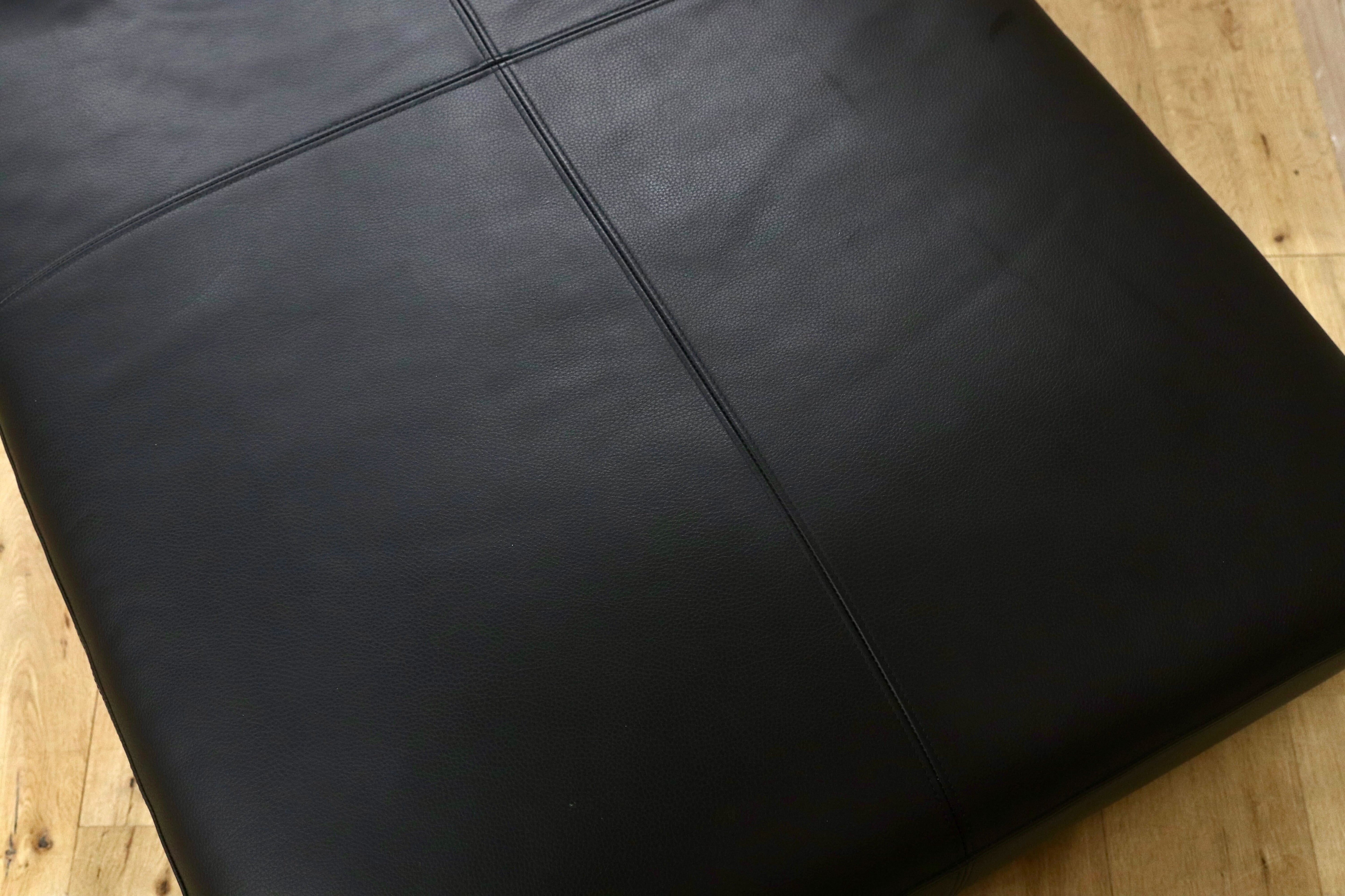 GMGH458○ナガノインテリア / NAGANO INTERIOR LC027 シェーズロングソファ ウォールナット無垢材 黒本革 1人掛けソファ 約20万 展示品