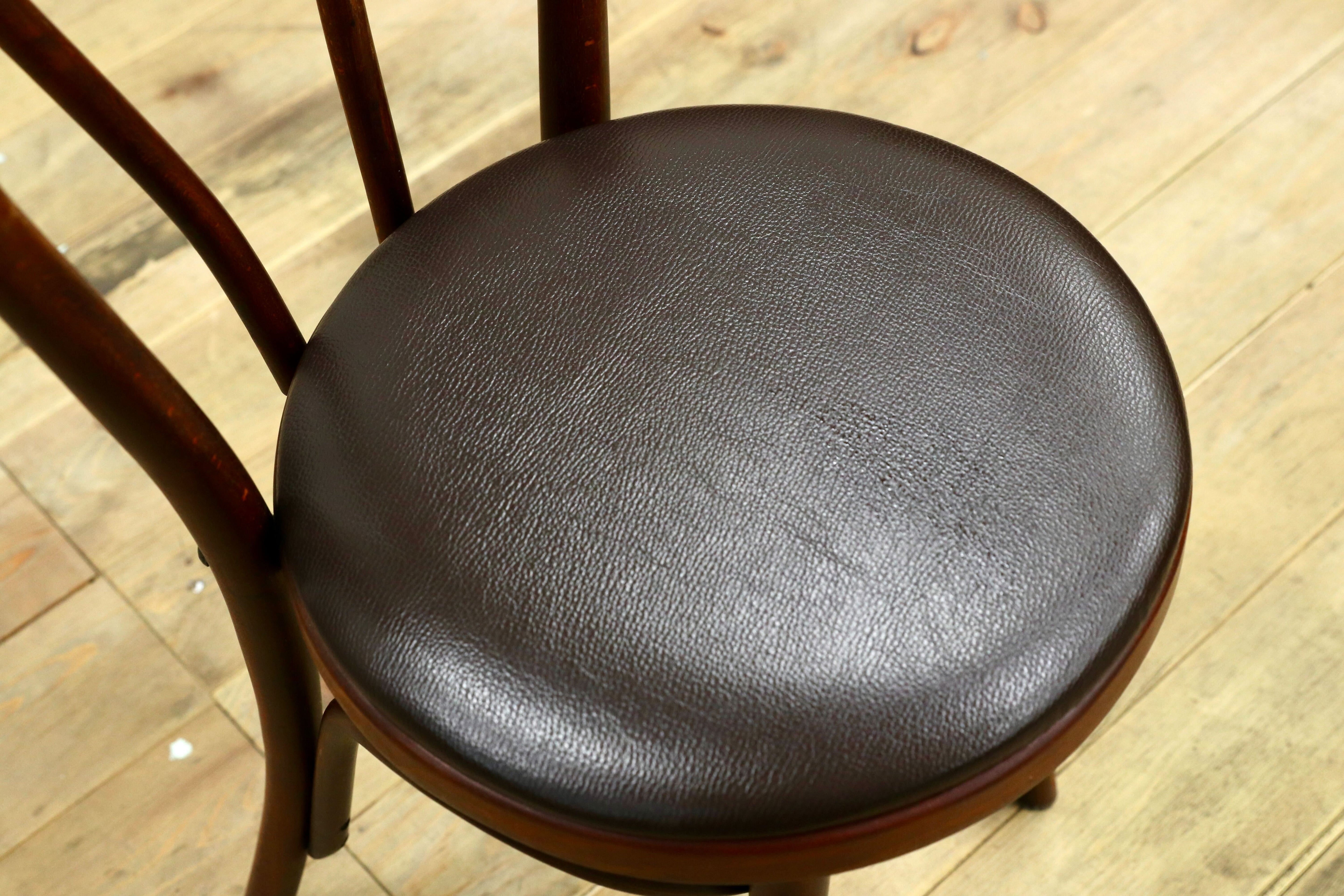 GMIH421B○maruni / マルニ オールド ヴィンテージ ベントウッドチェア ルーマニア製 曲木 アンティーク 合皮 ブナ材 稀少