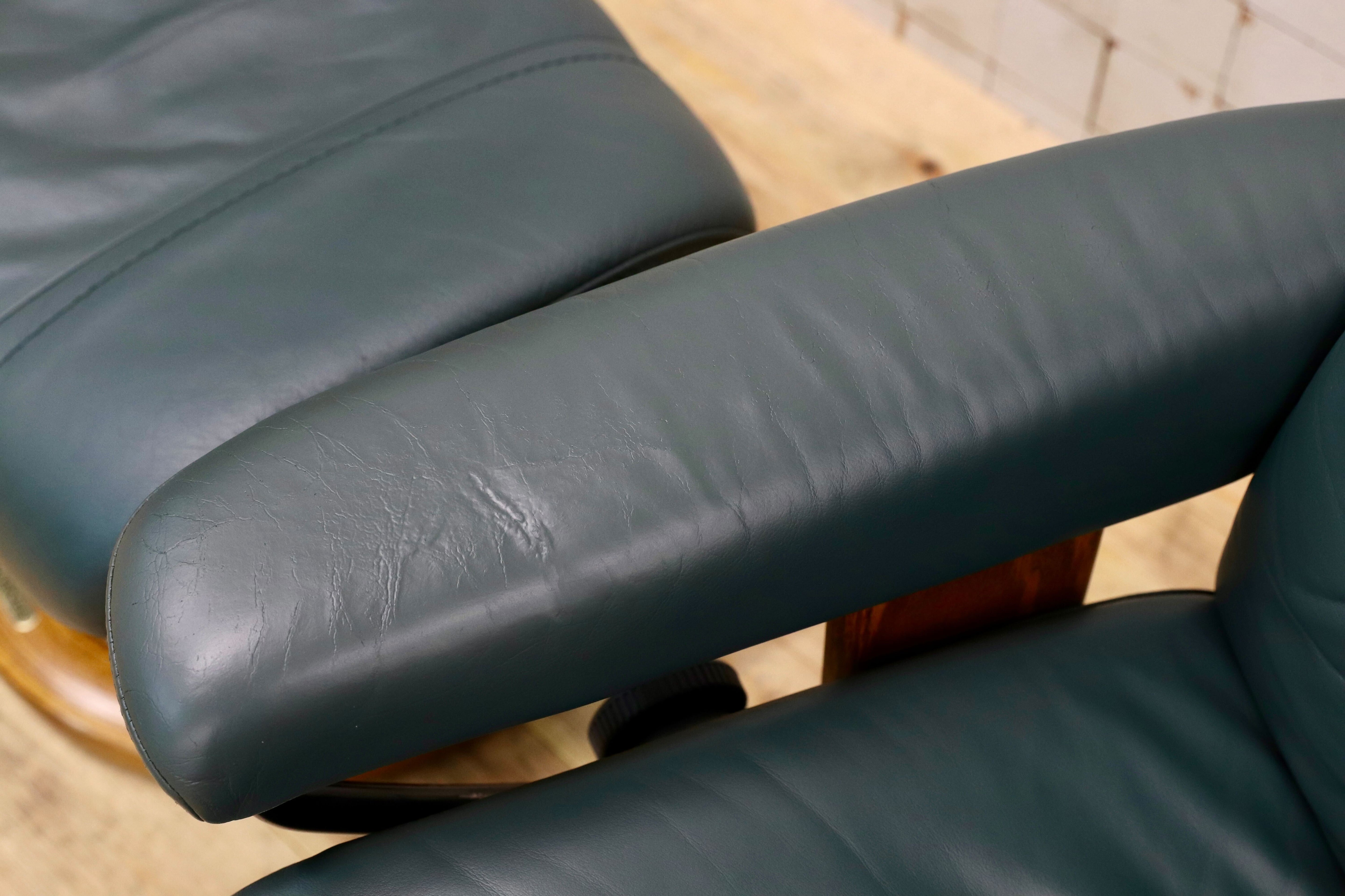 GMIK186○EKORNES / エコーネス ストレスレスチェア オットマンセット 本革 グリーン 北欧 ノルウェー リクライニングチェア 1人掛け