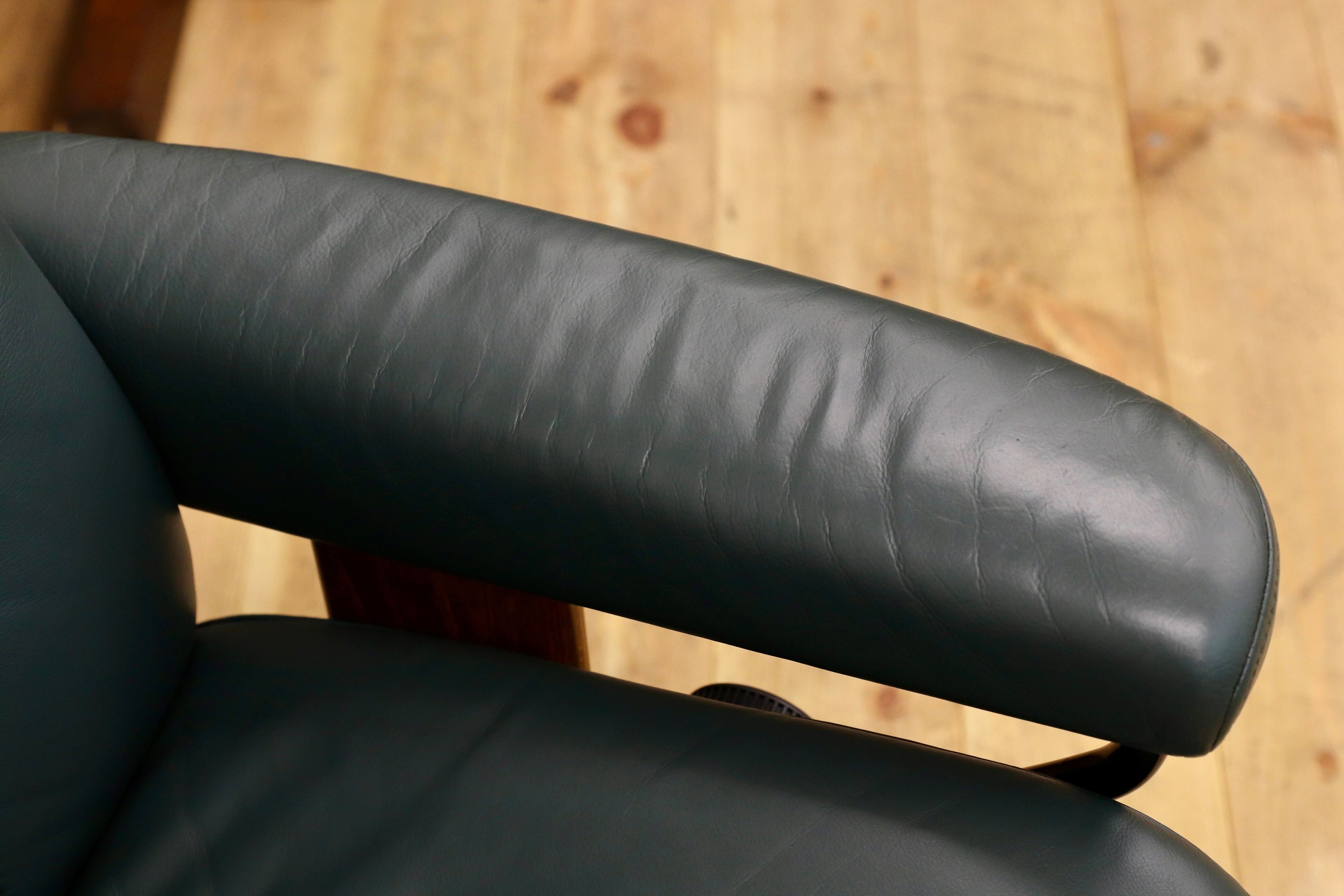 GMIK186○EKORNES / エコーネス ストレスレスチェア オットマンセット 本革 グリーン 北欧 ノルウェー リクライニングチェア 1人掛け