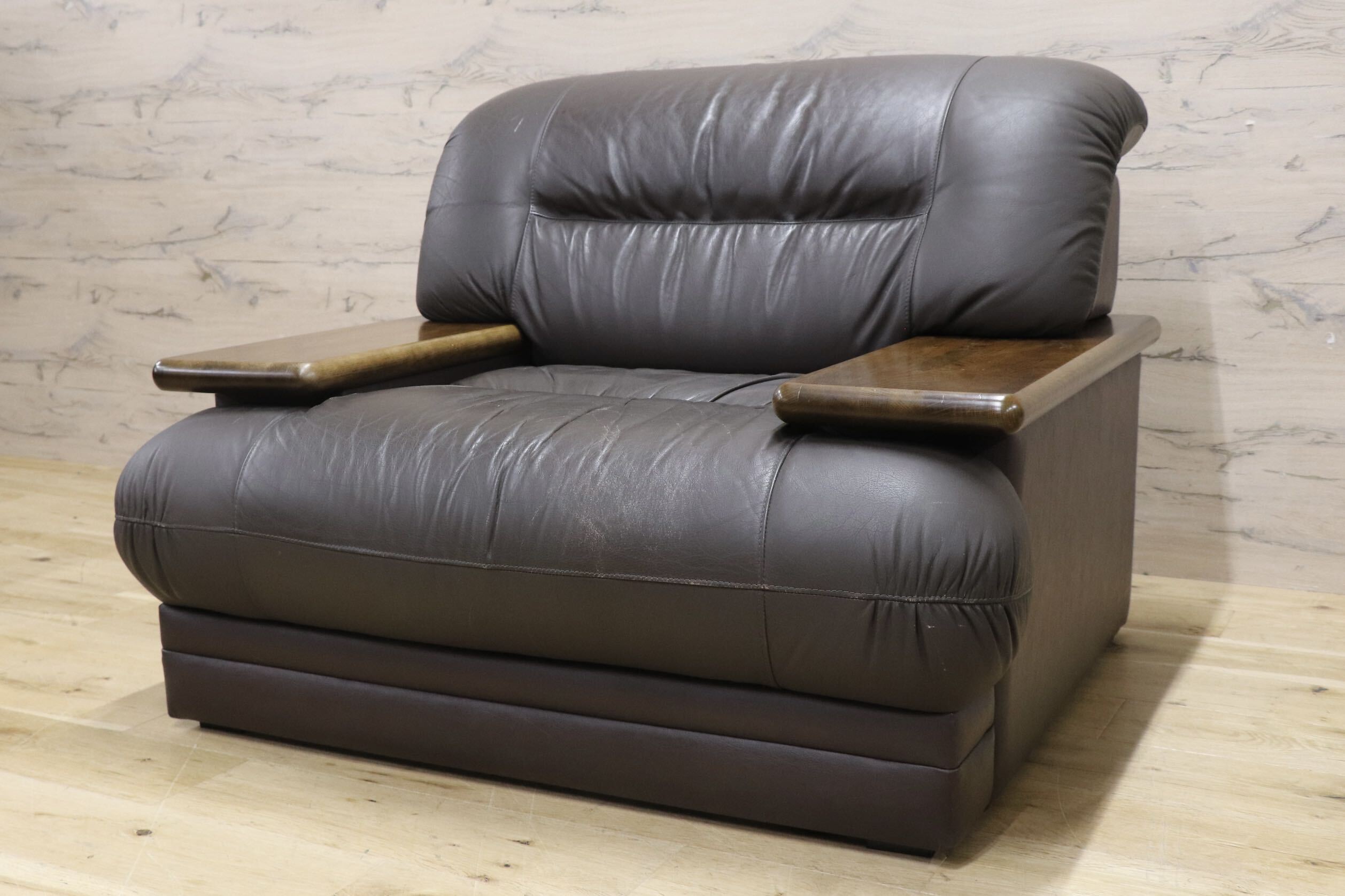 GMJH300C○maruni / マルニ 1人掛けソファ シングルソファ 1pソファ レザー モダン ヴィンテージ レトロ 国産家具