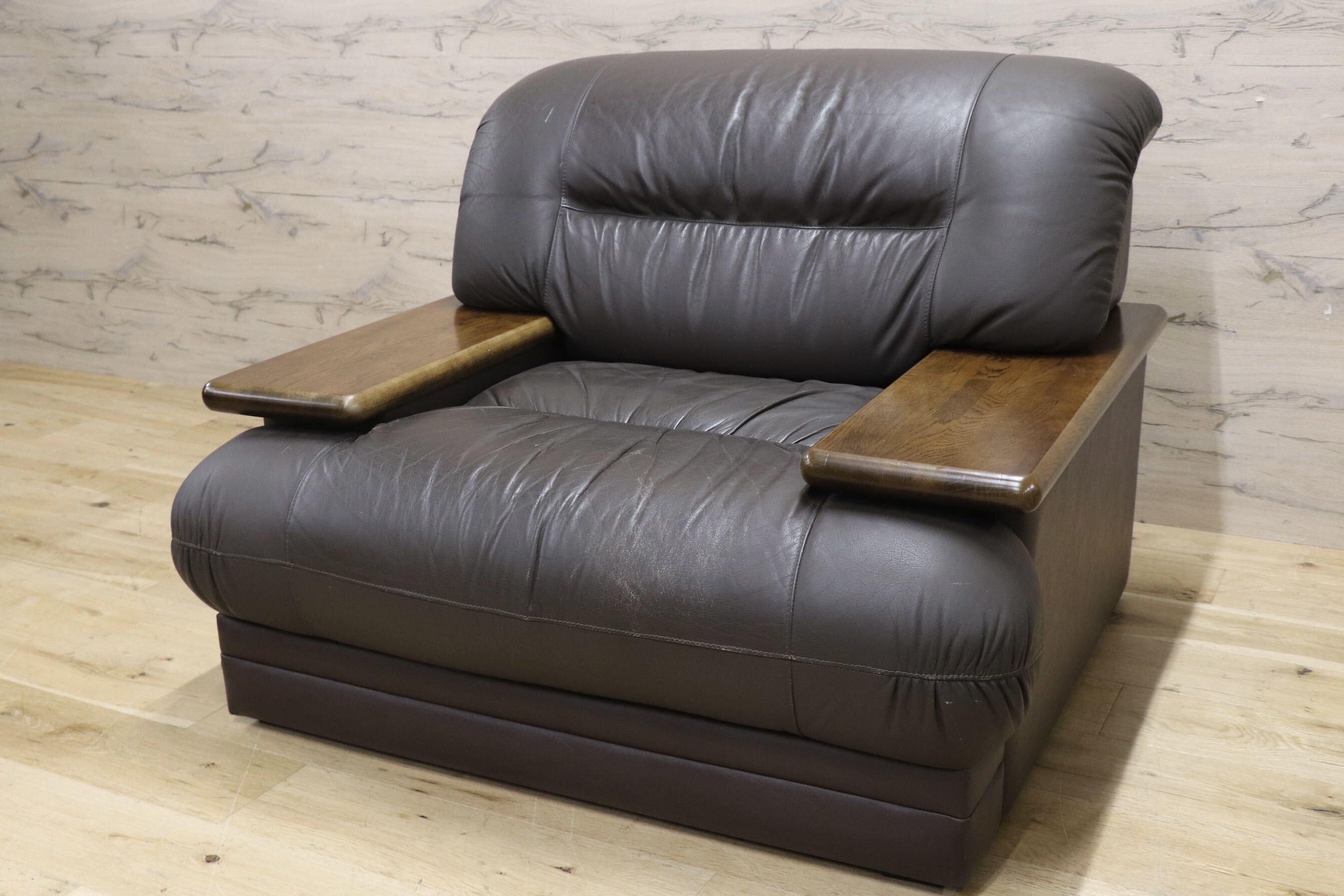 GMJH300C○maruni / マルニ 1人掛けソファ シングルソファ 1pソファ レザー モダン ヴィンテージ レトロ 国産家具