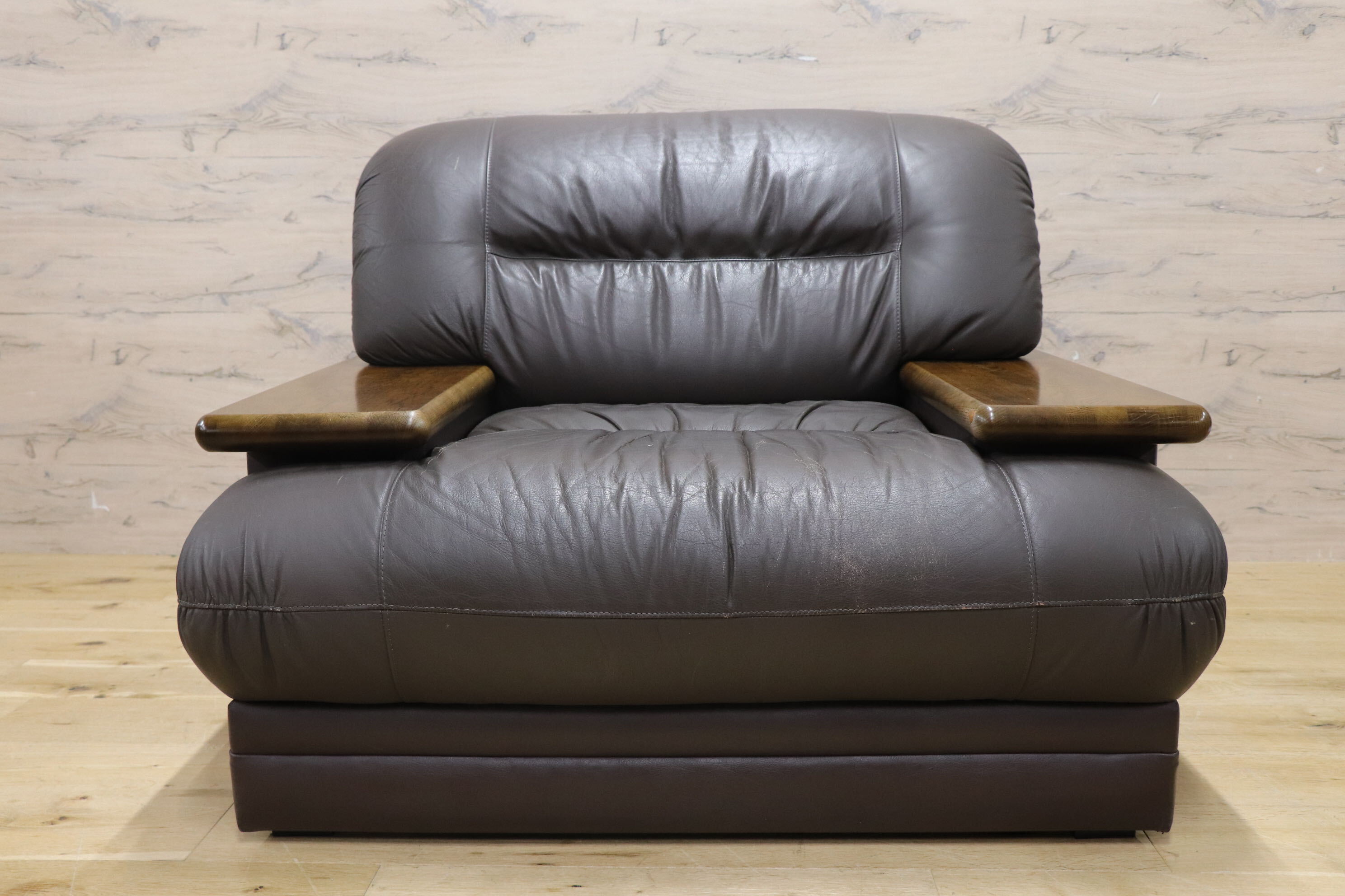 GMJH300C○maruni / マルニ 1人掛けソファ シングルソファ 1pソファ レザー モダン ヴィンテージ レトロ 国産家具