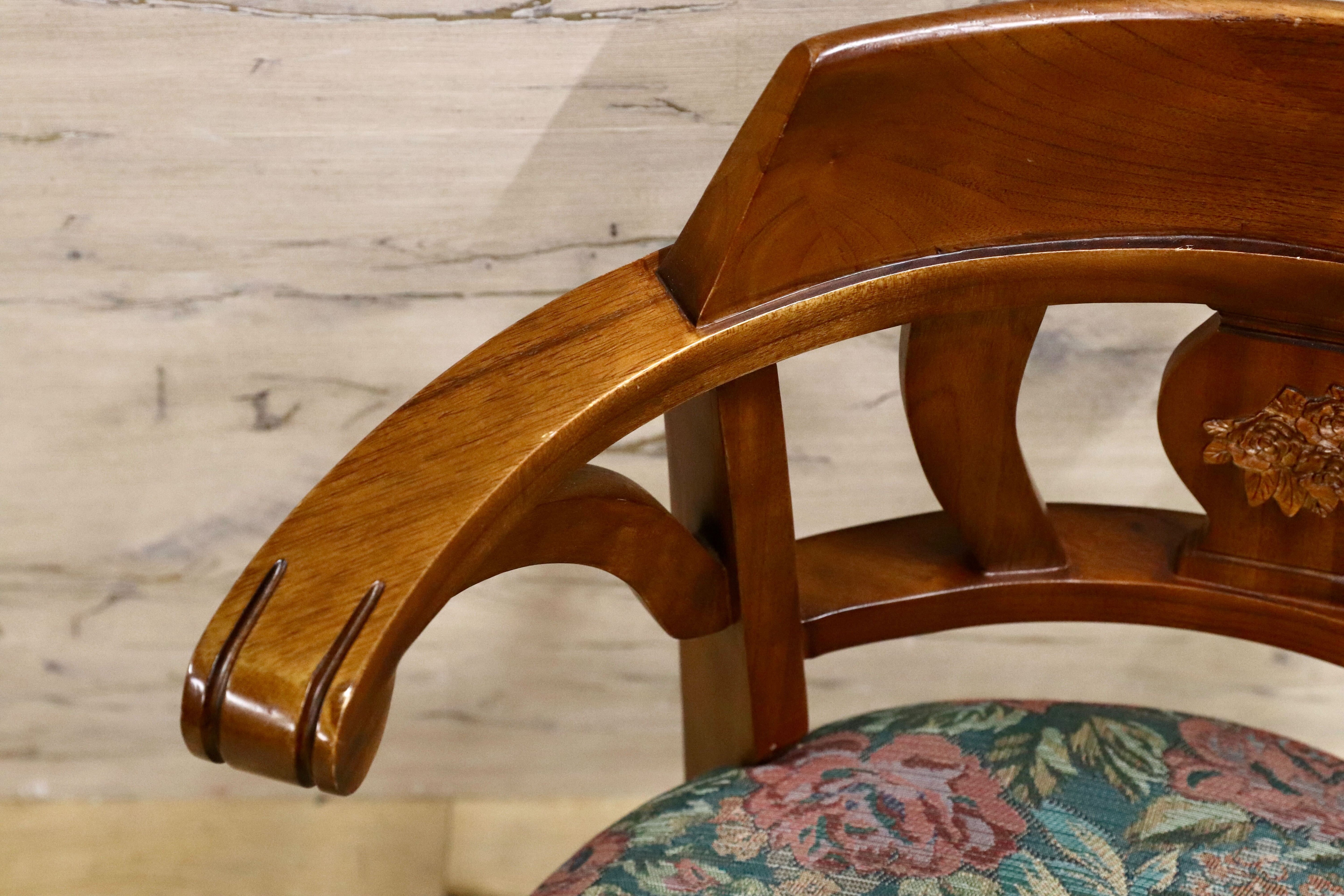 GMHS269B○英国カントリースタイル ダイニングチェア アームチェア 食卓椅子 ファブリック 花柄 アンティーク 検)三越ブルージュ 東海家具