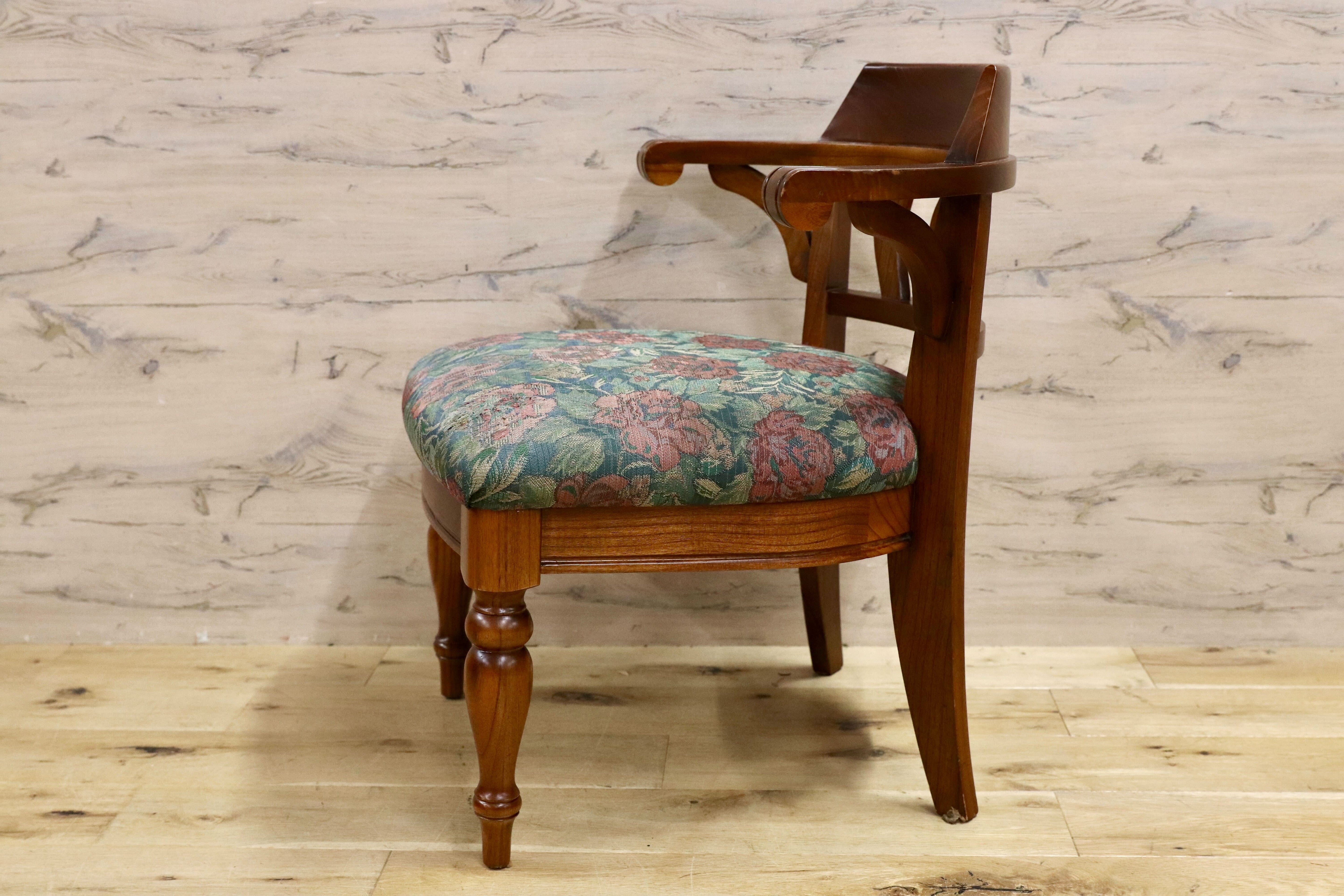 GMHS269B○英国カントリースタイル ダイニングチェア アームチェア 食卓椅子 ファブリック 花柄 アンティーク 検)三越ブルージュ 東海家具