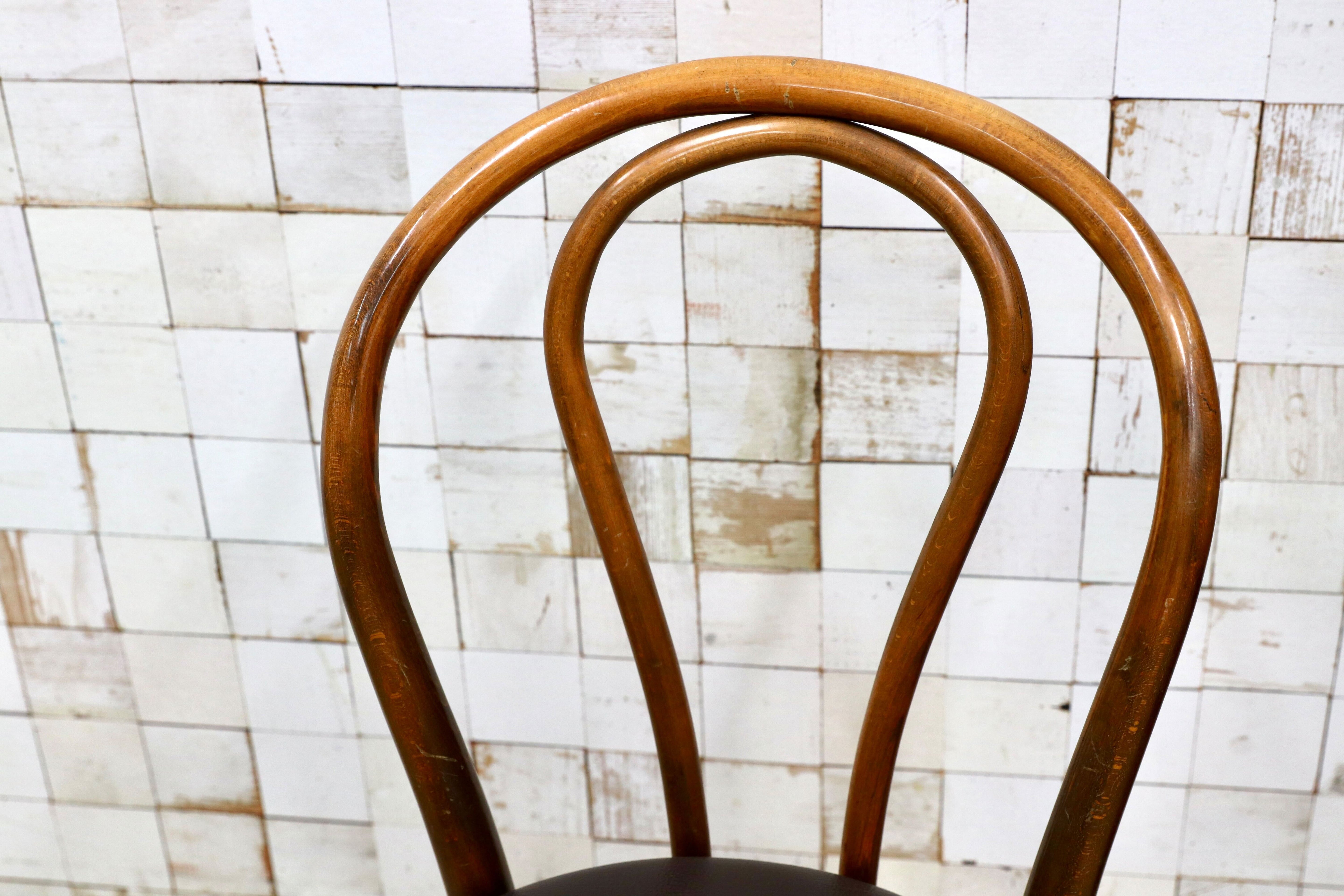 GMIH421F○maruni / マルニ オールド ヴィンテージ ベントウッドチェア ルーマニア製 曲木 アンティーク 合皮 ブナ材 稀少