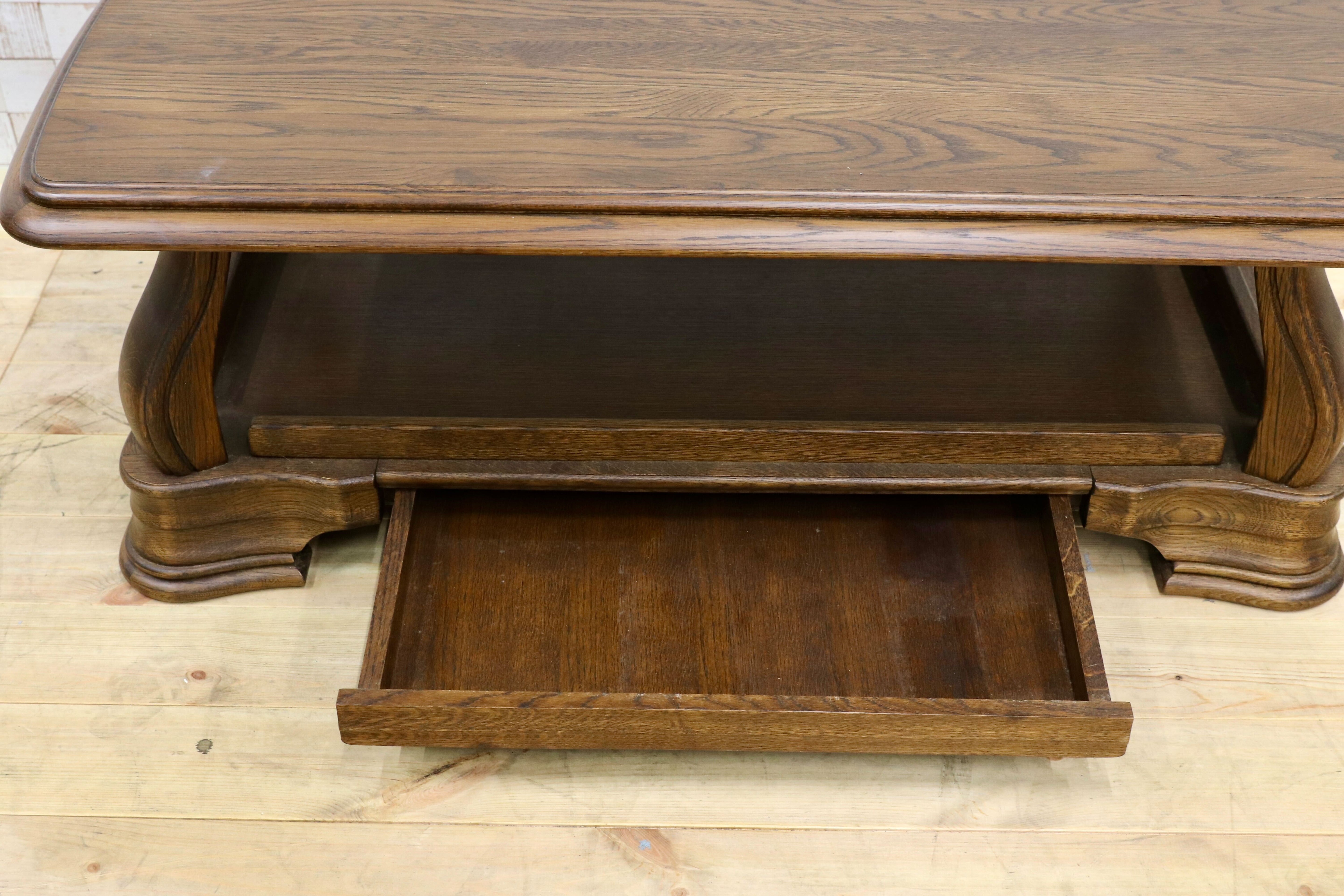 GMHO100○オランダ製 ダッチカントリースタイル センターテーブル リビングテーブル オーク無垢材 カントリー クラシック オールド 応接