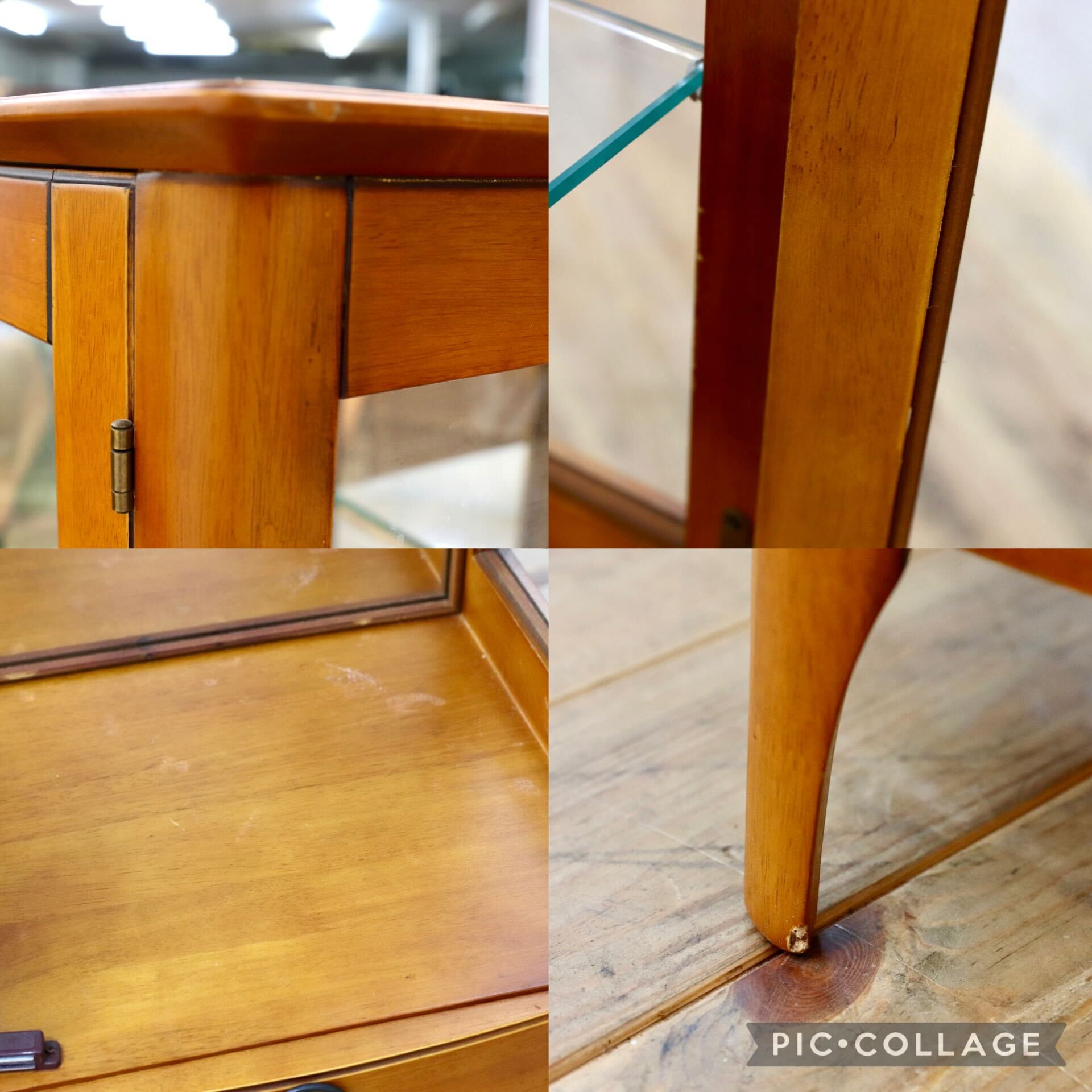 GMJS82A○ガラスキャビネット ショーケース キュリオケース コレクションケース 飾り棚 引出し付き クラシックスタイル