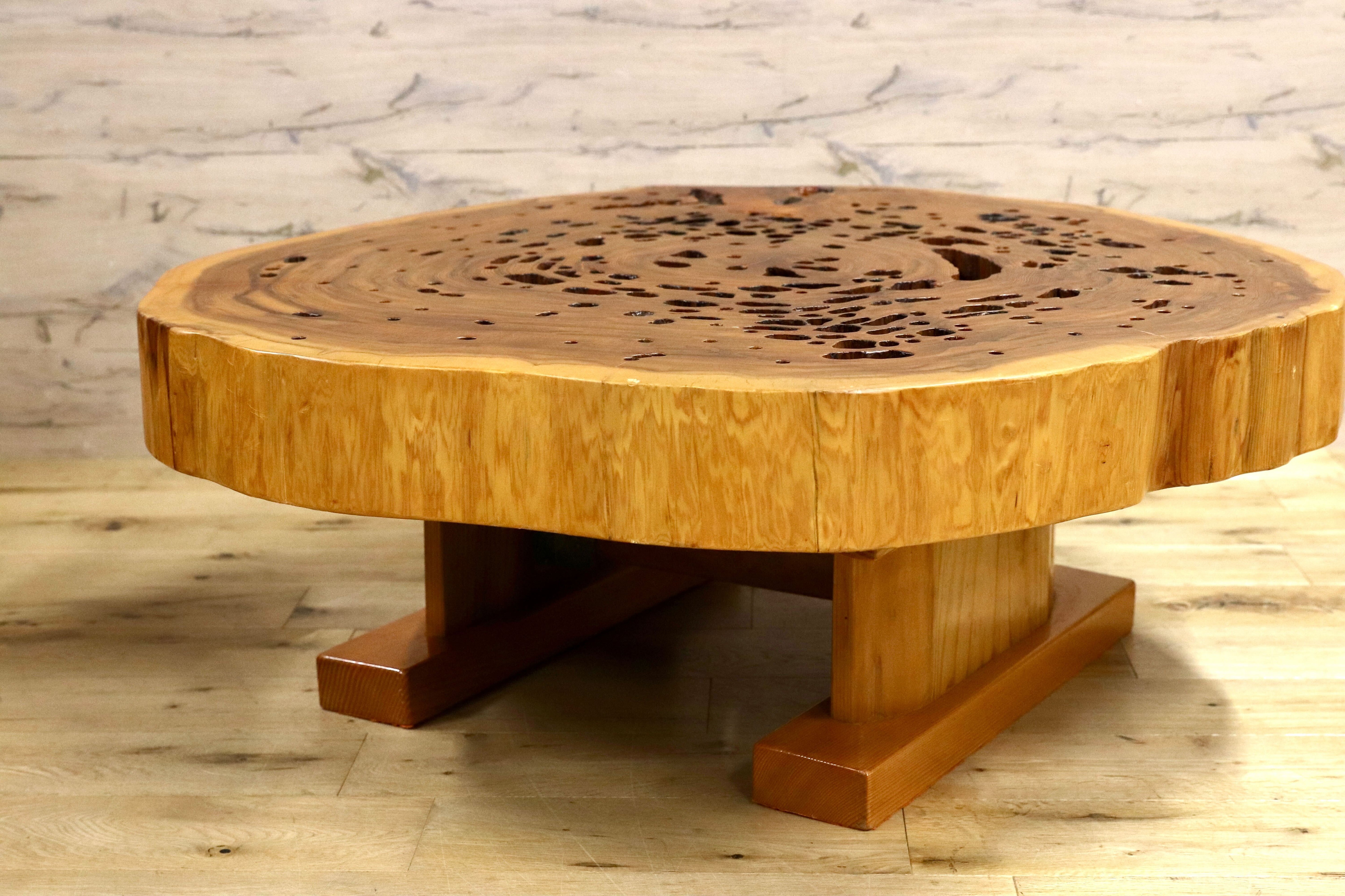 GMHS272○杉材 輪切 センターテーブル リビングテーブル ローテーブル 無垢材 レトロ 和家具 座卓 アンティーク 検)屋久杉