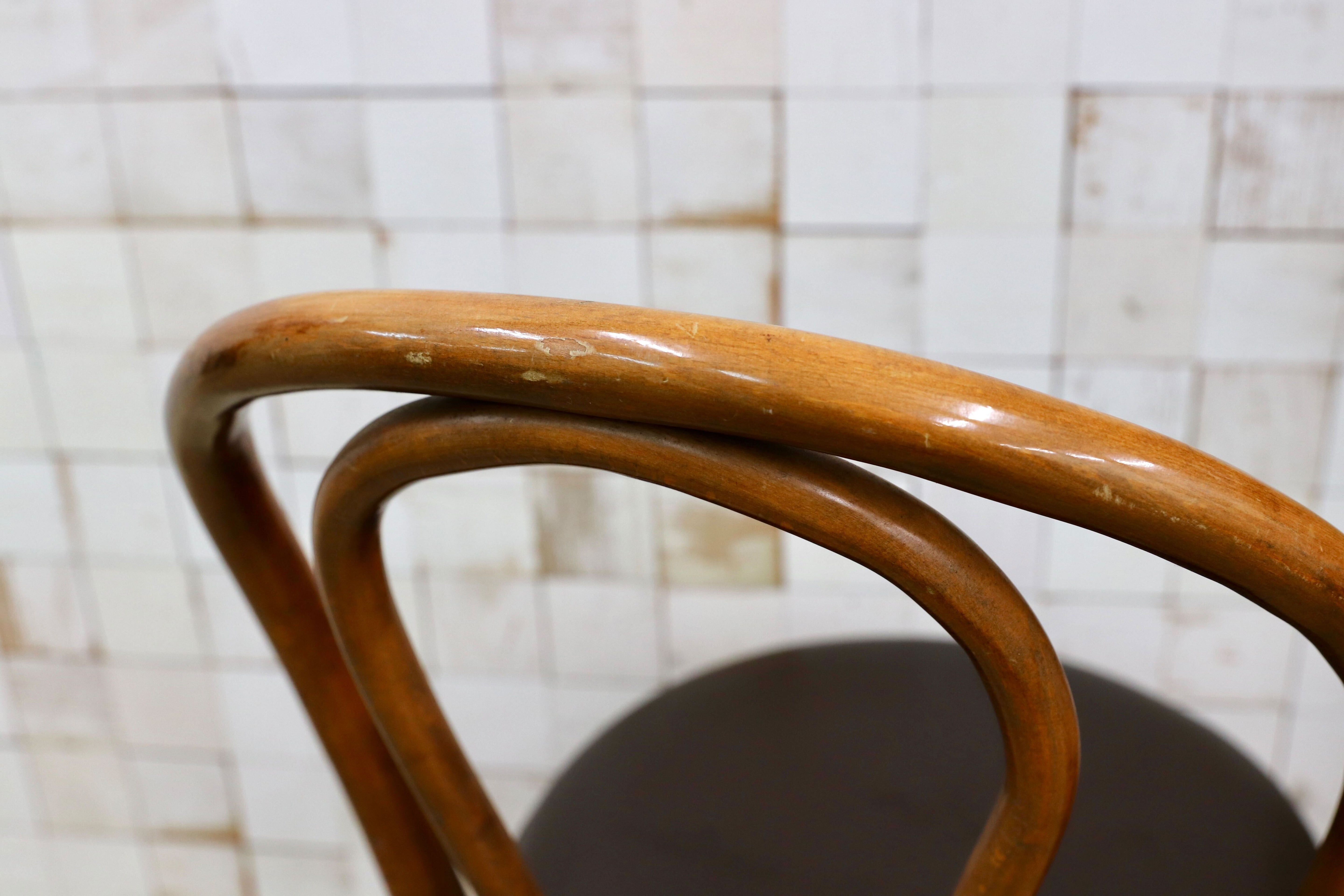 GMIH421F○maruni / マルニ オールド ヴィンテージ ベントウッドチェア ルーマニア製 曲木 アンティーク 合皮 ブナ材 稀少