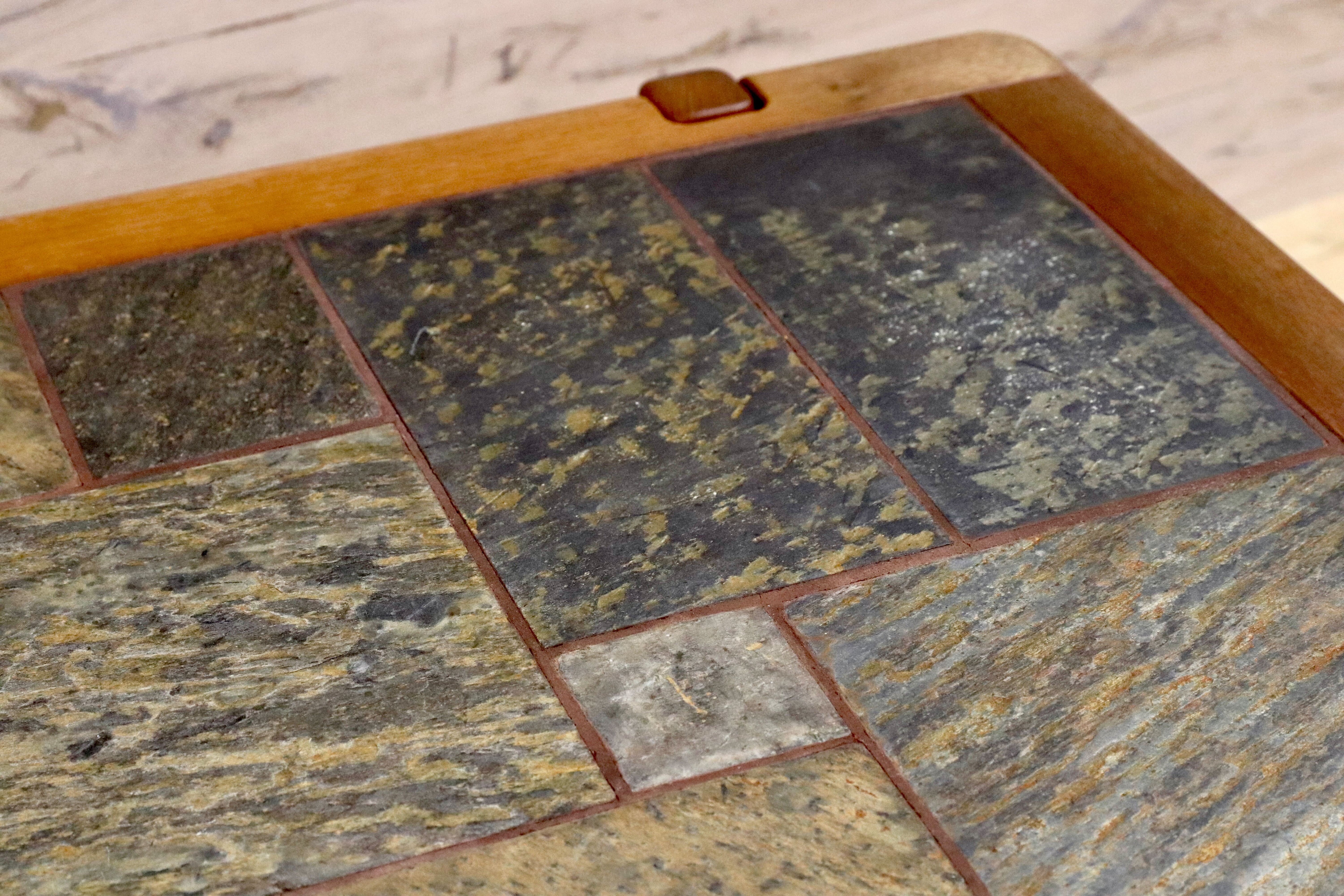 GMFK434○Dyrlund / デューロン 北欧 デンマーク ヴィンテージ センターテーブル リビングテーブル チーク無垢材 石天板 稀少