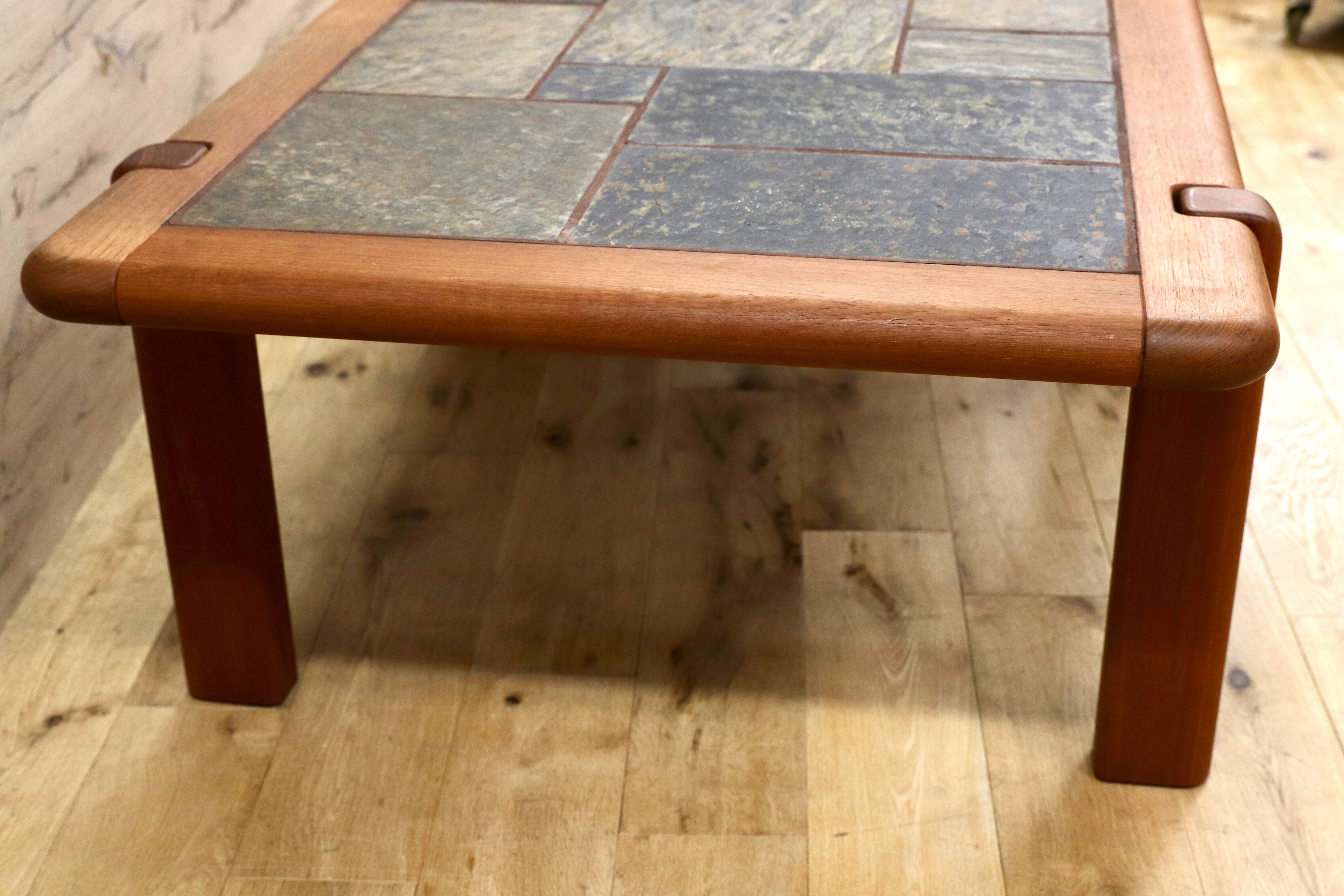 GMFK434○Dyrlund / デューロン 北欧 デンマーク ヴィンテージ センターテーブル リビングテーブル チーク無垢材 石天板 稀少