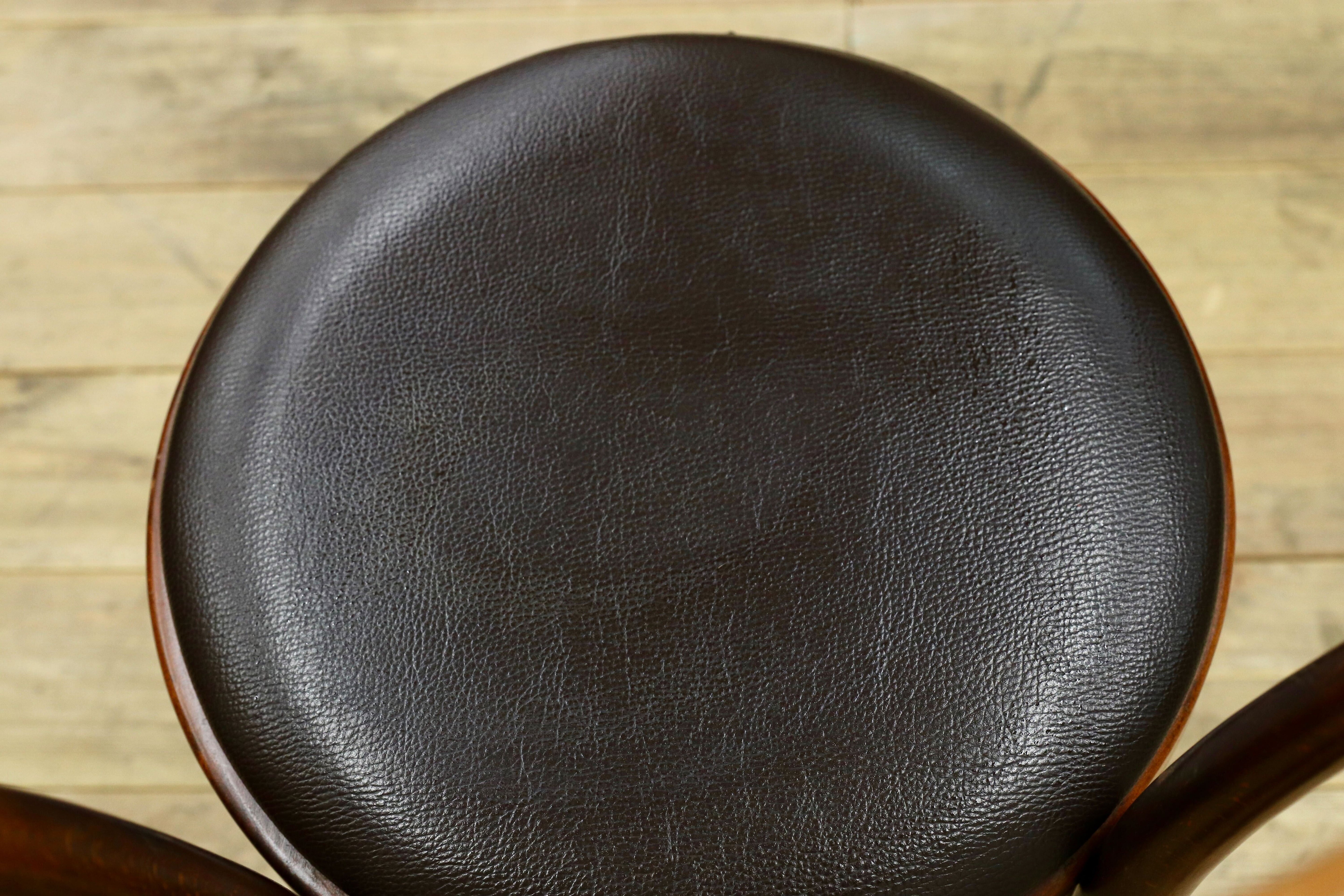 GMIH421G○maruni / マルニ オールド ヴィンテージ ベントウッドチェア ルーマニア製 曲木 アンティーク 合皮 ブナ材 稀少