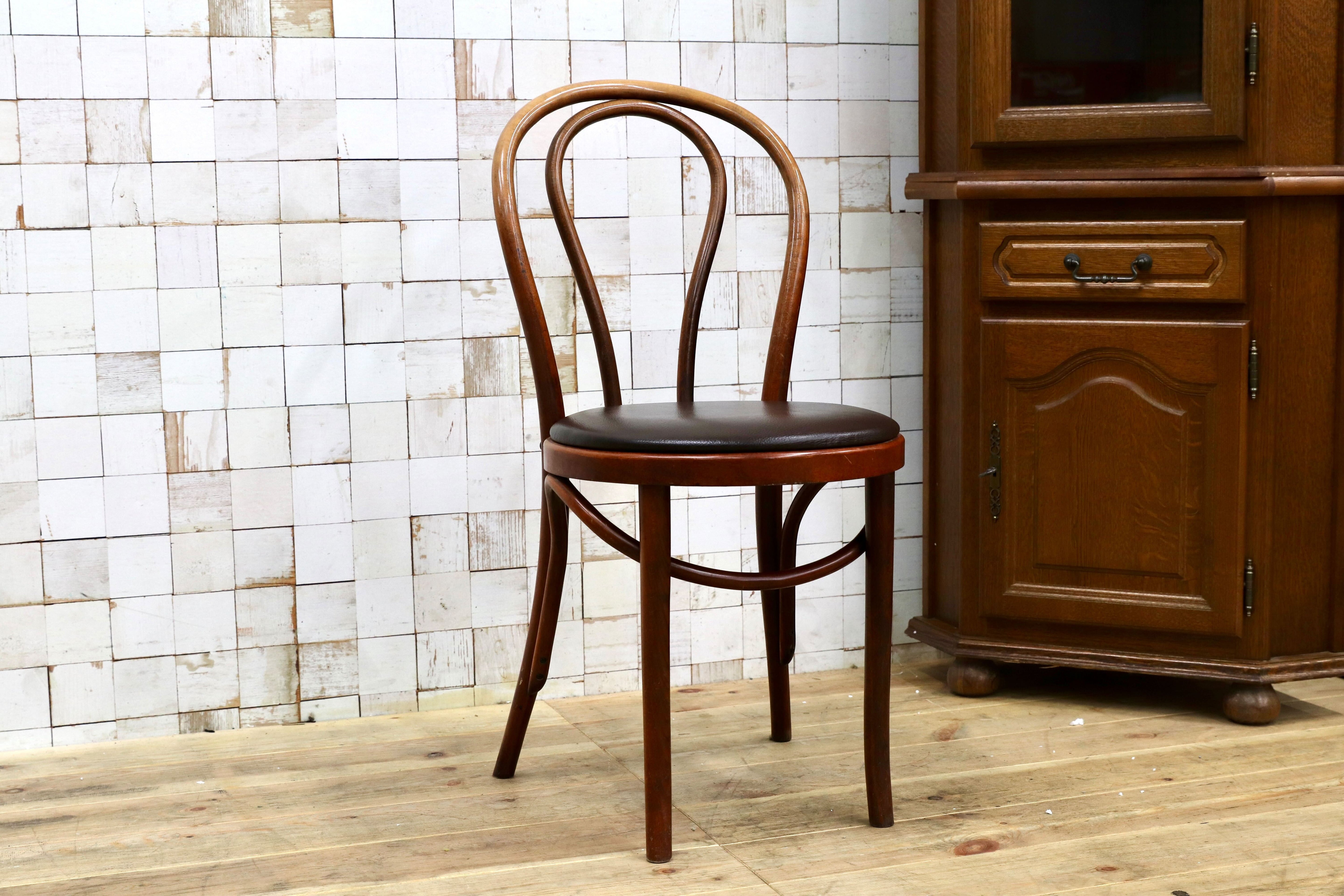 GMIH421J○maruni / マルニ オールド ヴィンテージ ベントウッドチェア ルーマニア製 曲木 アンティーク 合皮 ブナ材 稀少