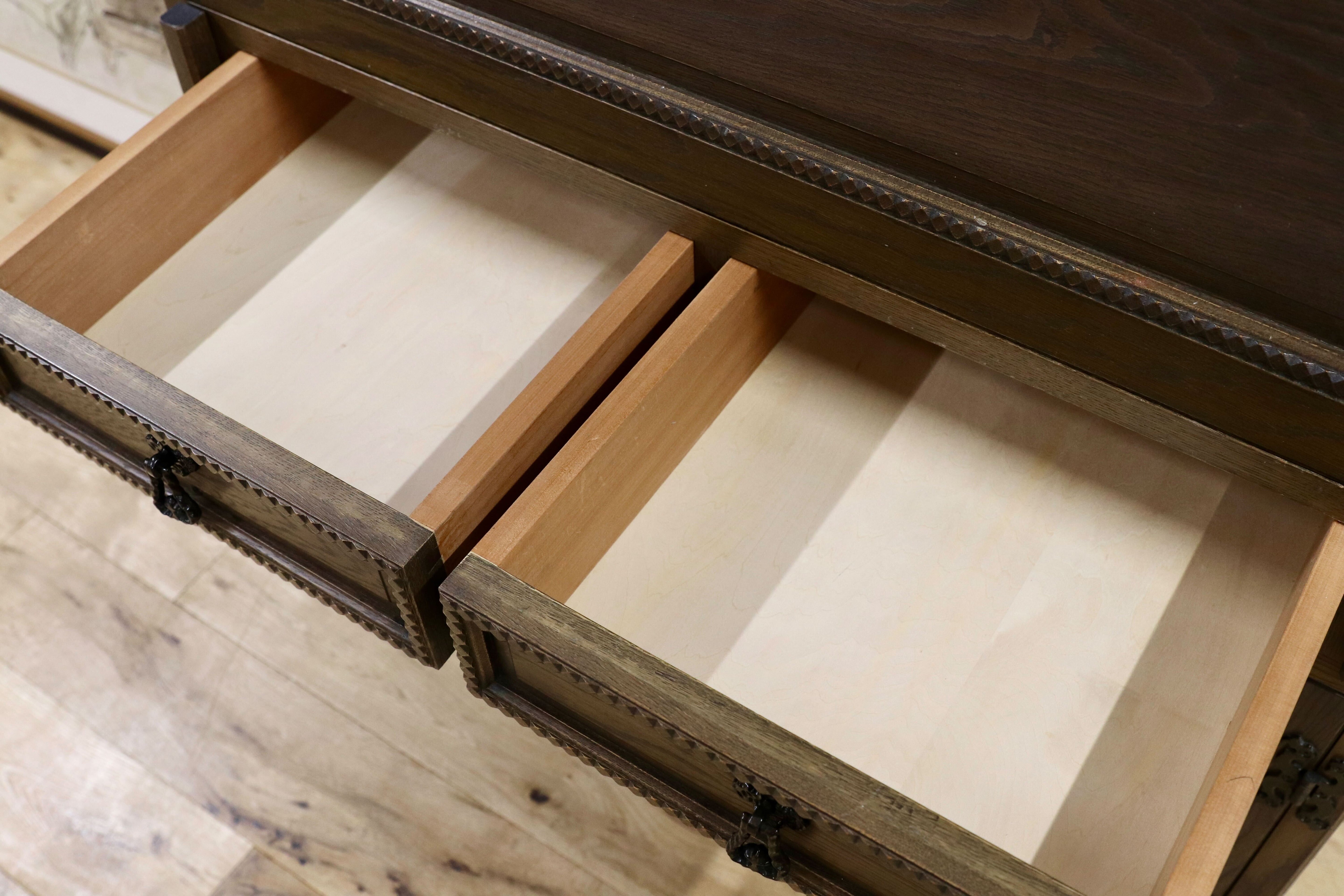 GMGH456○神戸家具 神戸洋家具 伊藤家具 ライティングビューロー デスク 机 楢材 レトロ カントリー 稀少 逸品 アンティーク