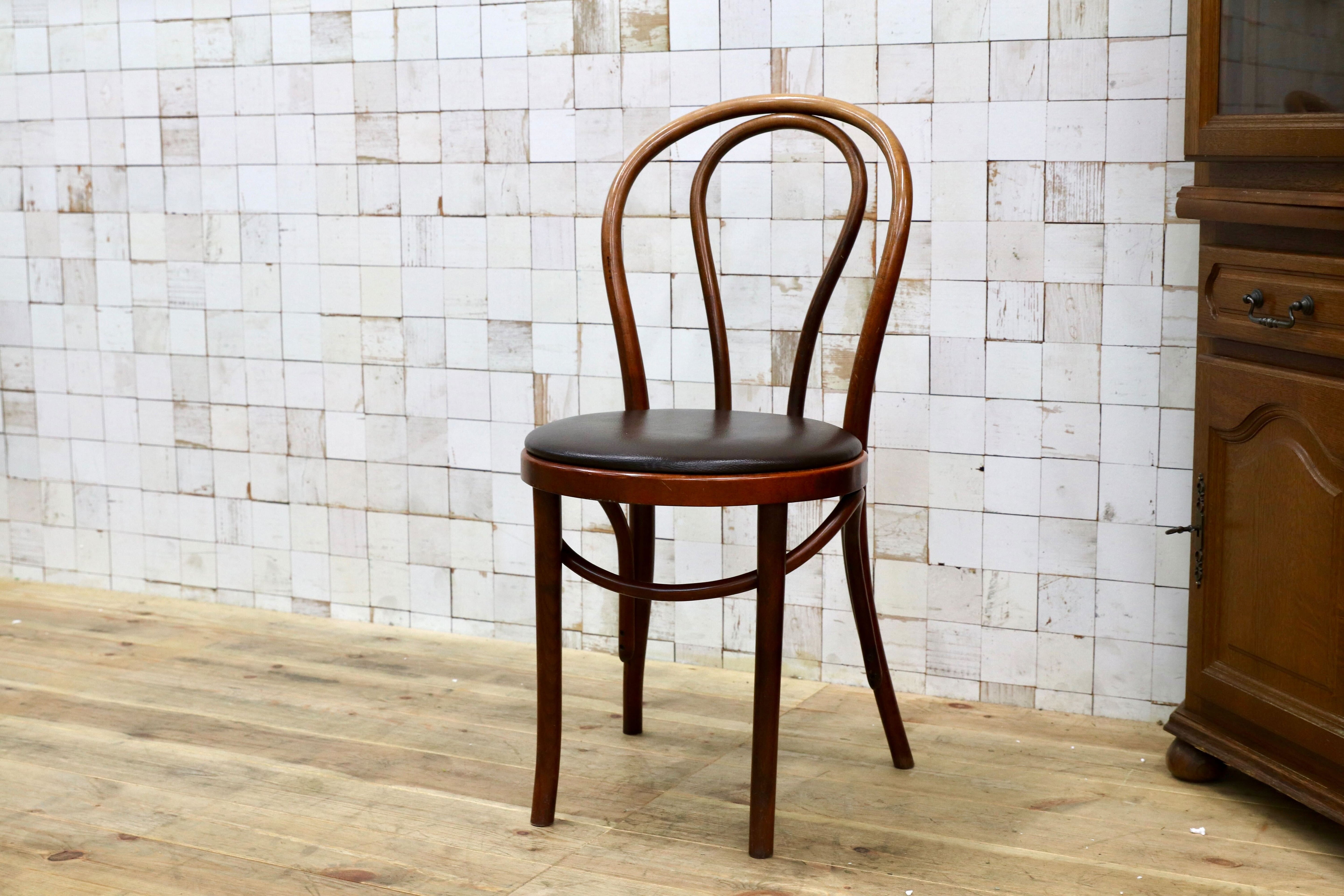 GMIH421J○maruni / マルニ オールド ヴィンテージ ベントウッドチェア ルーマニア製 曲木 アンティーク 合皮 ブナ材 稀少