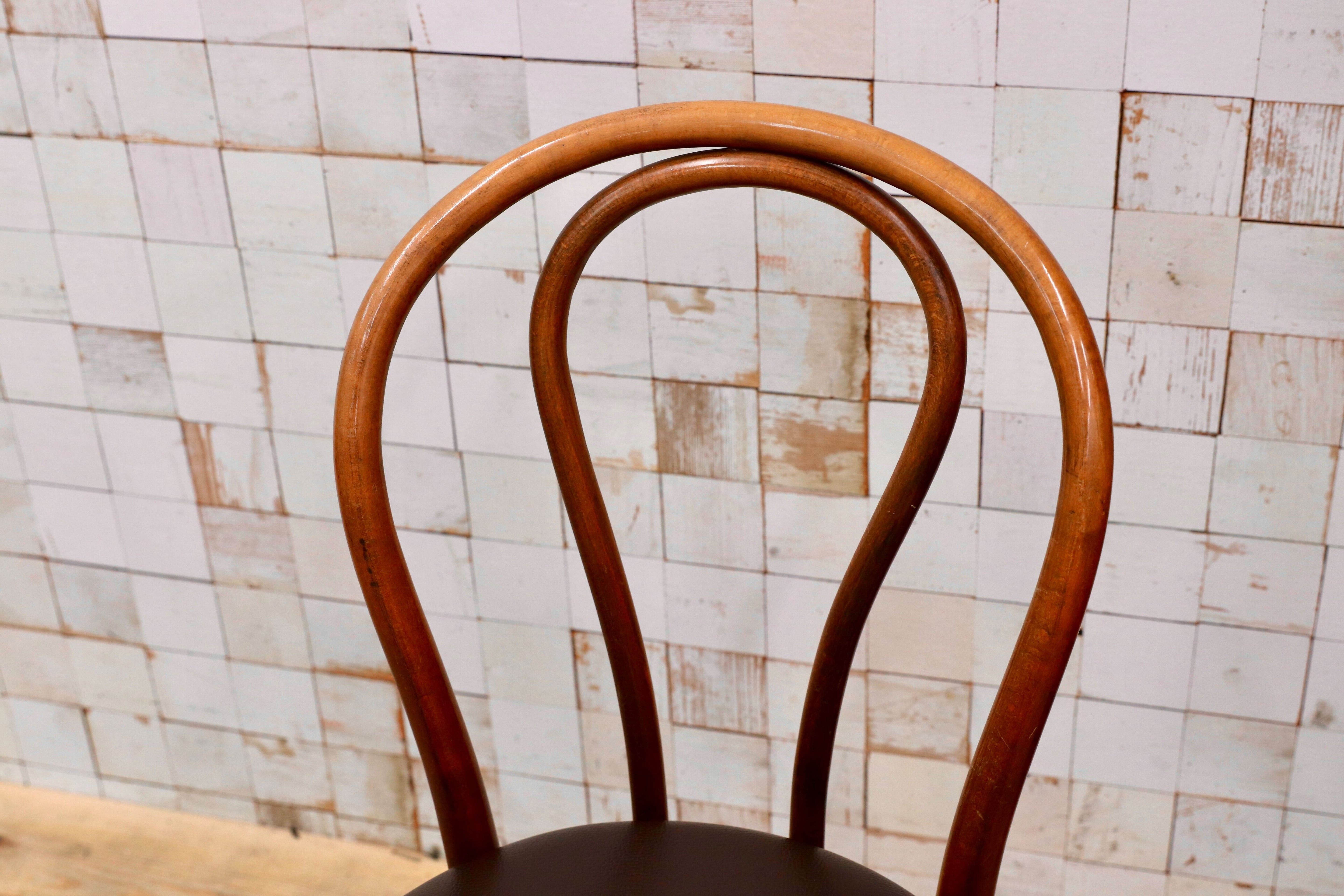 GMIH421J○maruni / マルニ オールド ヴィンテージ ベントウッドチェア ルーマニア製 曲木 アンティーク 合皮 ブナ材 稀少