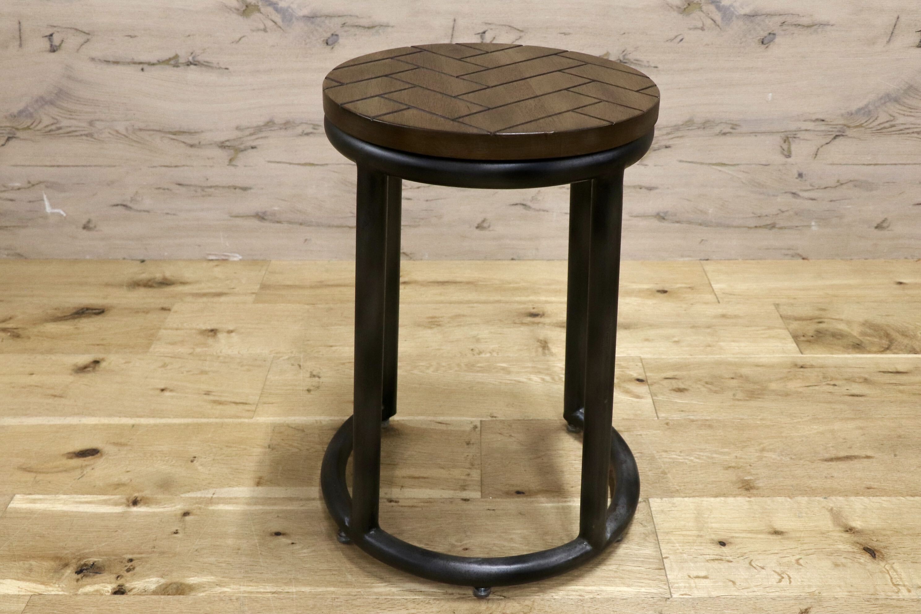 GMJH322○ASPLUND / アスプルンド BOULTON STOOL ボールトンスツール ヘリンボーン柄 サイドテーブル 廃盤 アイアン