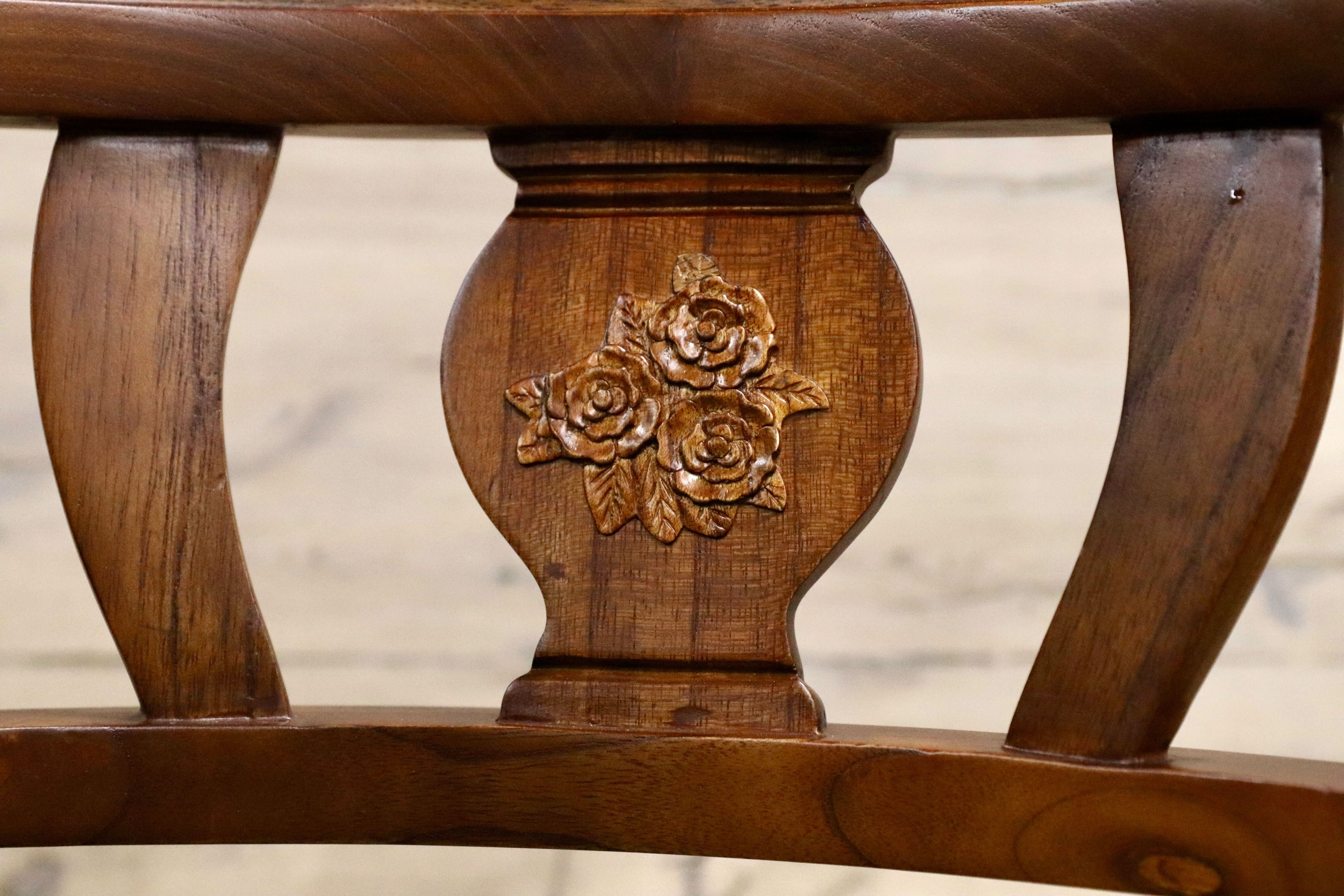 GMHS269C○英国カントリースタイル ダイニングチェア アームチェア 食卓椅子 ファブリック 花柄 アンティーク 検)三越ブルージュ 東海家具