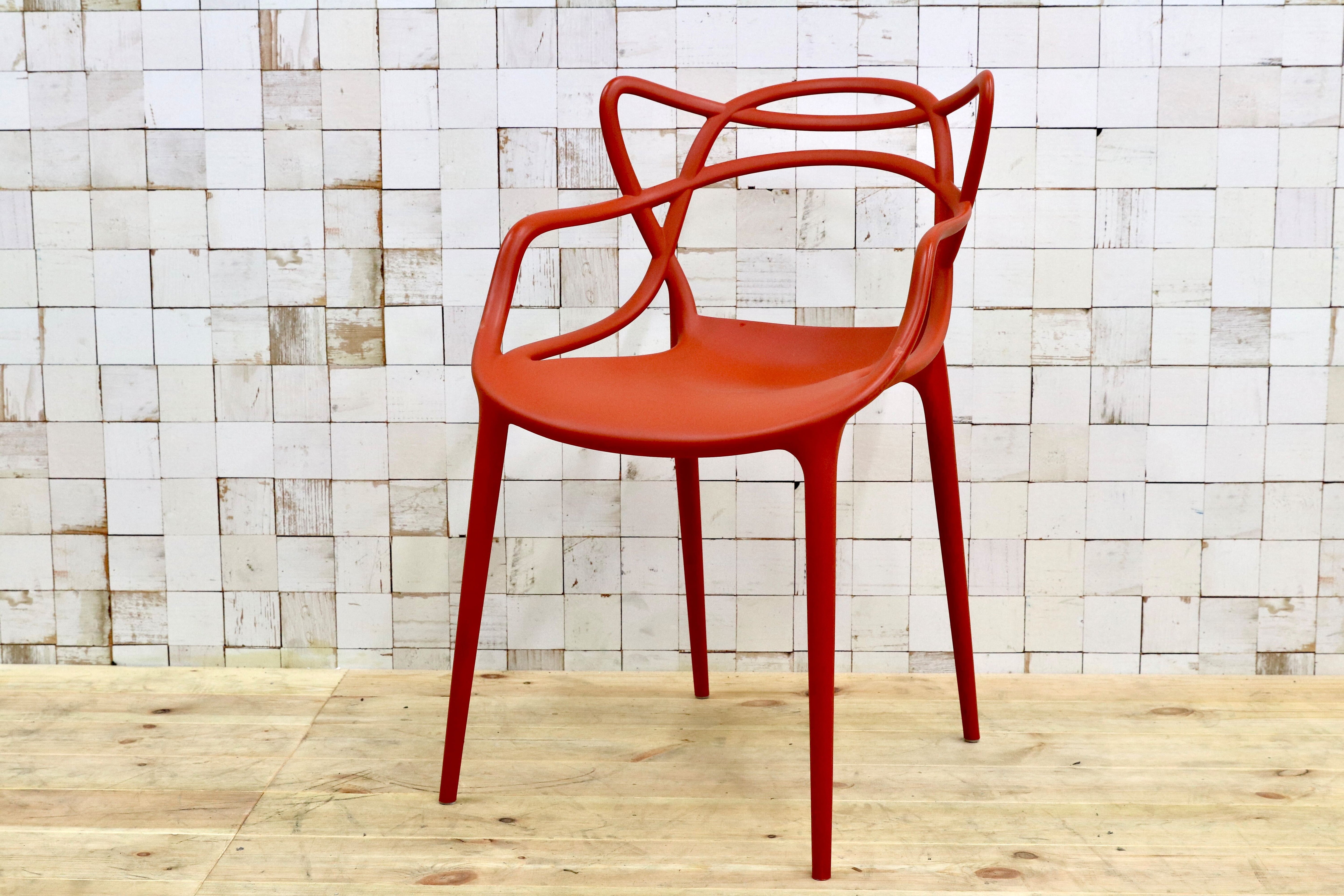 GMHK687○Kartell / カルテル MASTERS マスターズ ダイニングチェア 椅子 アームチェア 定価4.7万 モデルルーム展示品