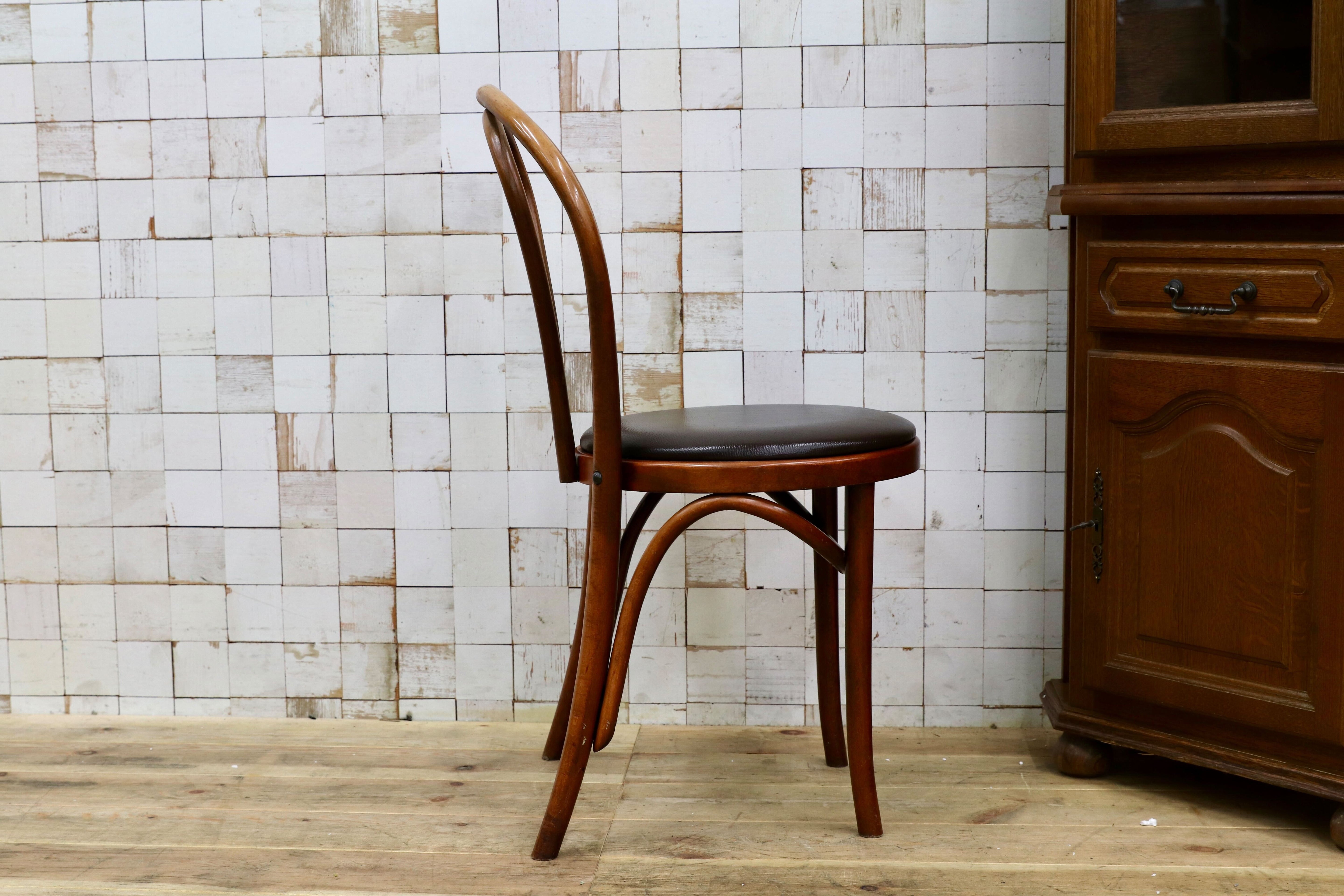 GMIH421J○maruni / マルニ オールド ヴィンテージ ベントウッドチェア ルーマニア製 曲木 アンティーク 合皮 ブナ材 稀少