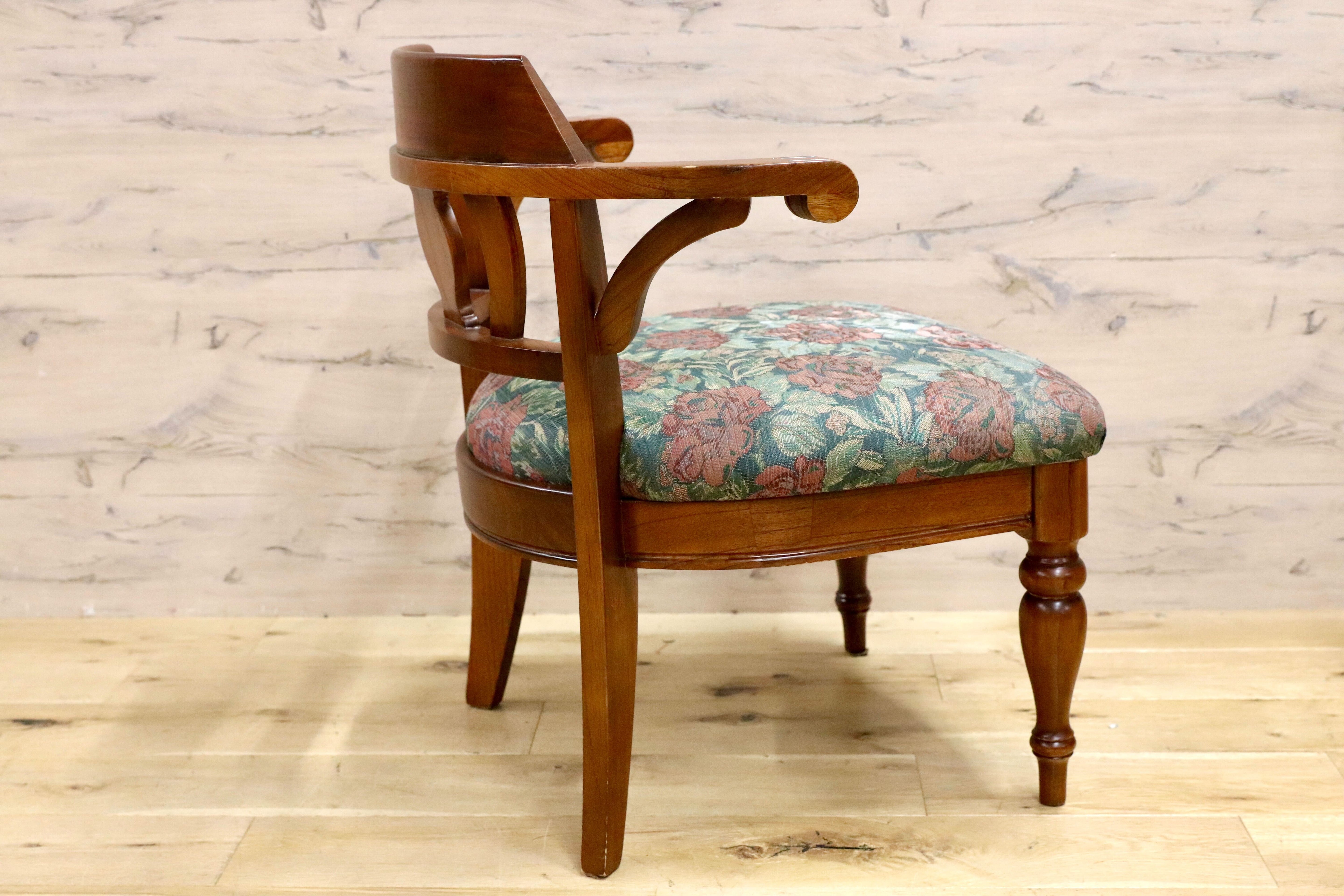 GMHS269C○英国カントリースタイル ダイニングチェア アームチェア 食卓椅子 ファブリック 花柄 アンティーク 検)三越ブルージュ 東海家具