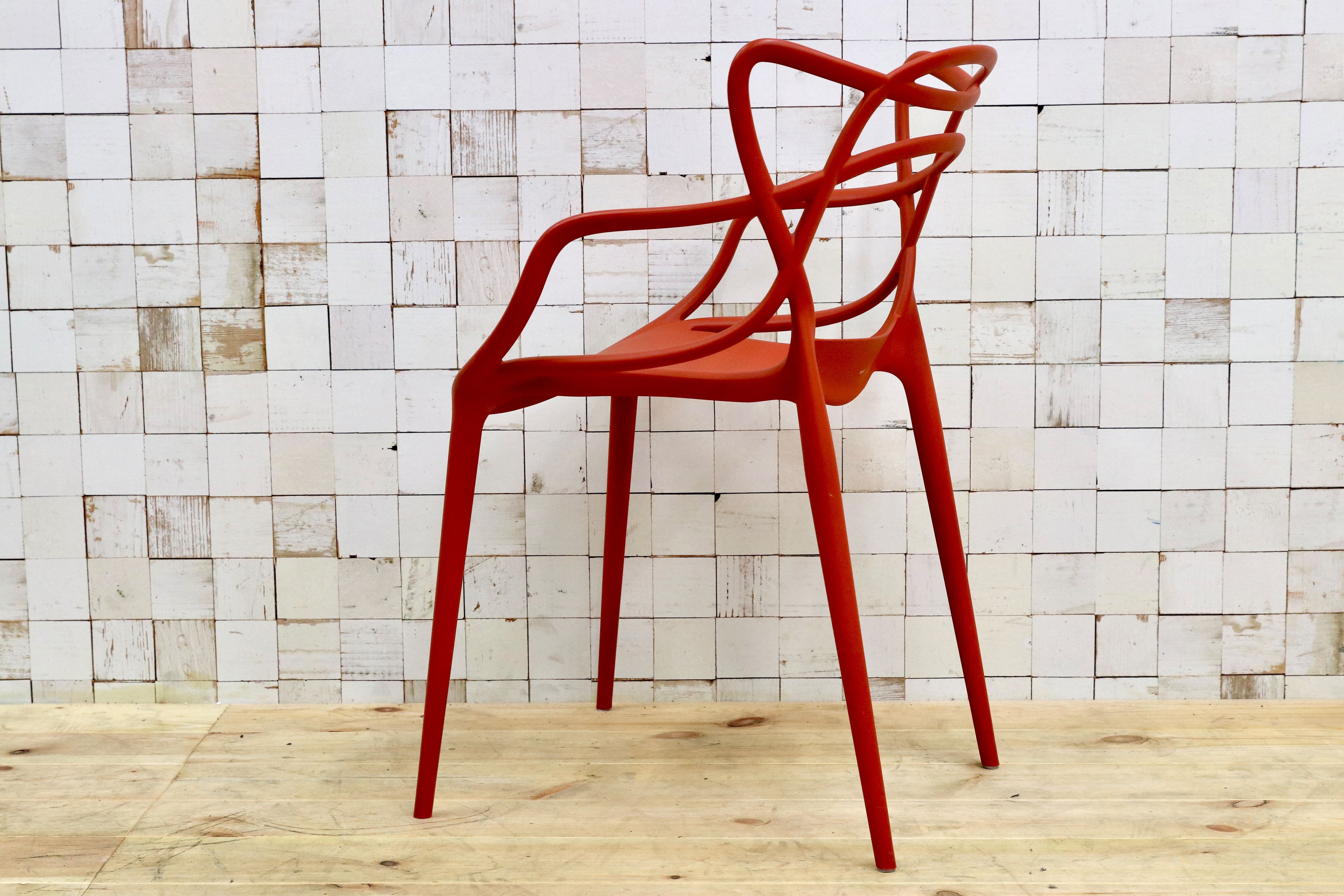 GMHK687○Kartell / カルテル MASTERS マスターズ ダイニングチェア 椅子 アームチェア 定価4.7万 モデルルーム展示品