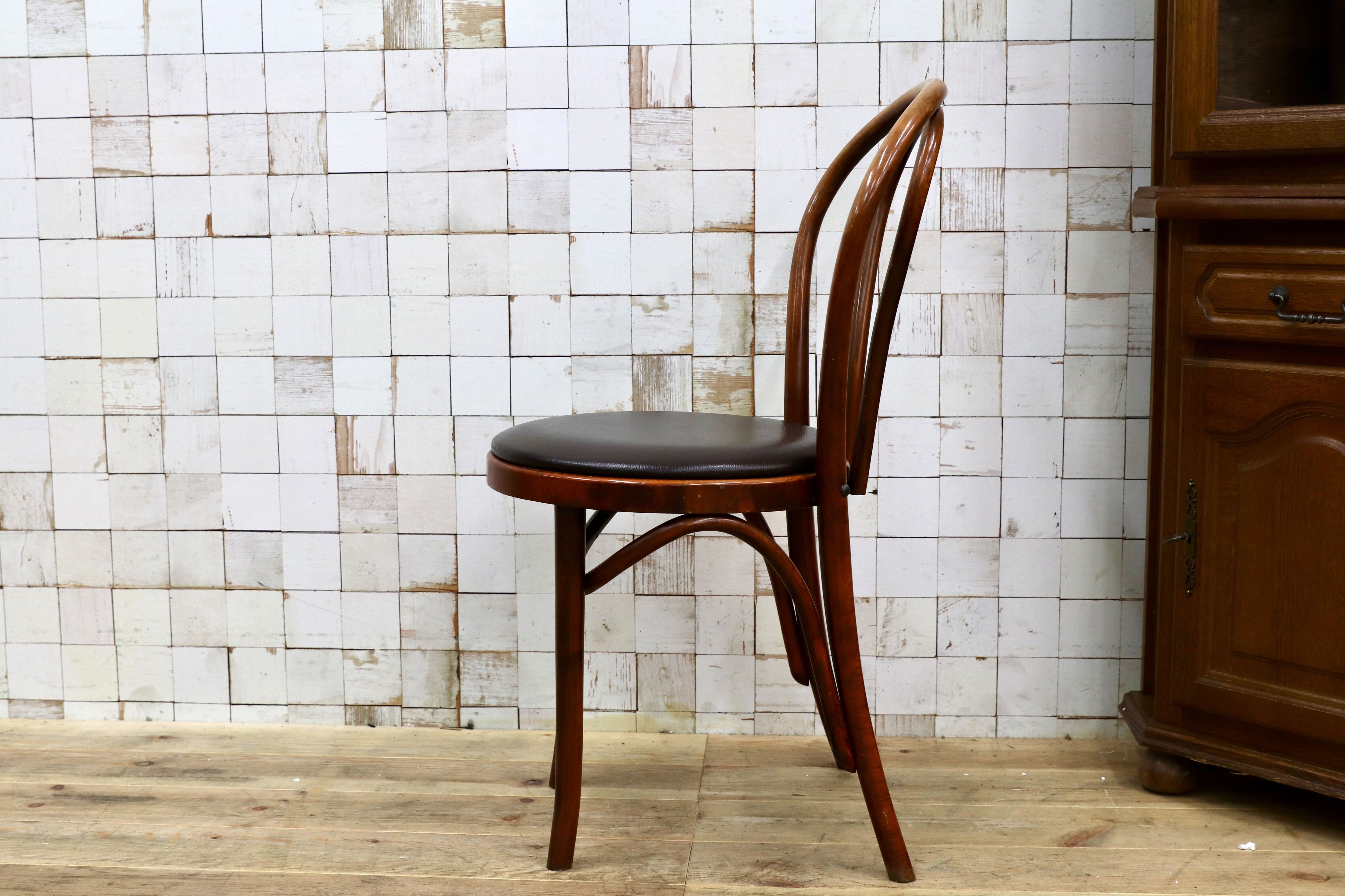 GMIH421J○maruni / マルニ オールド ヴィンテージ ベントウッドチェア ルーマニア製 曲木 アンティーク 合皮 ブナ材 稀少