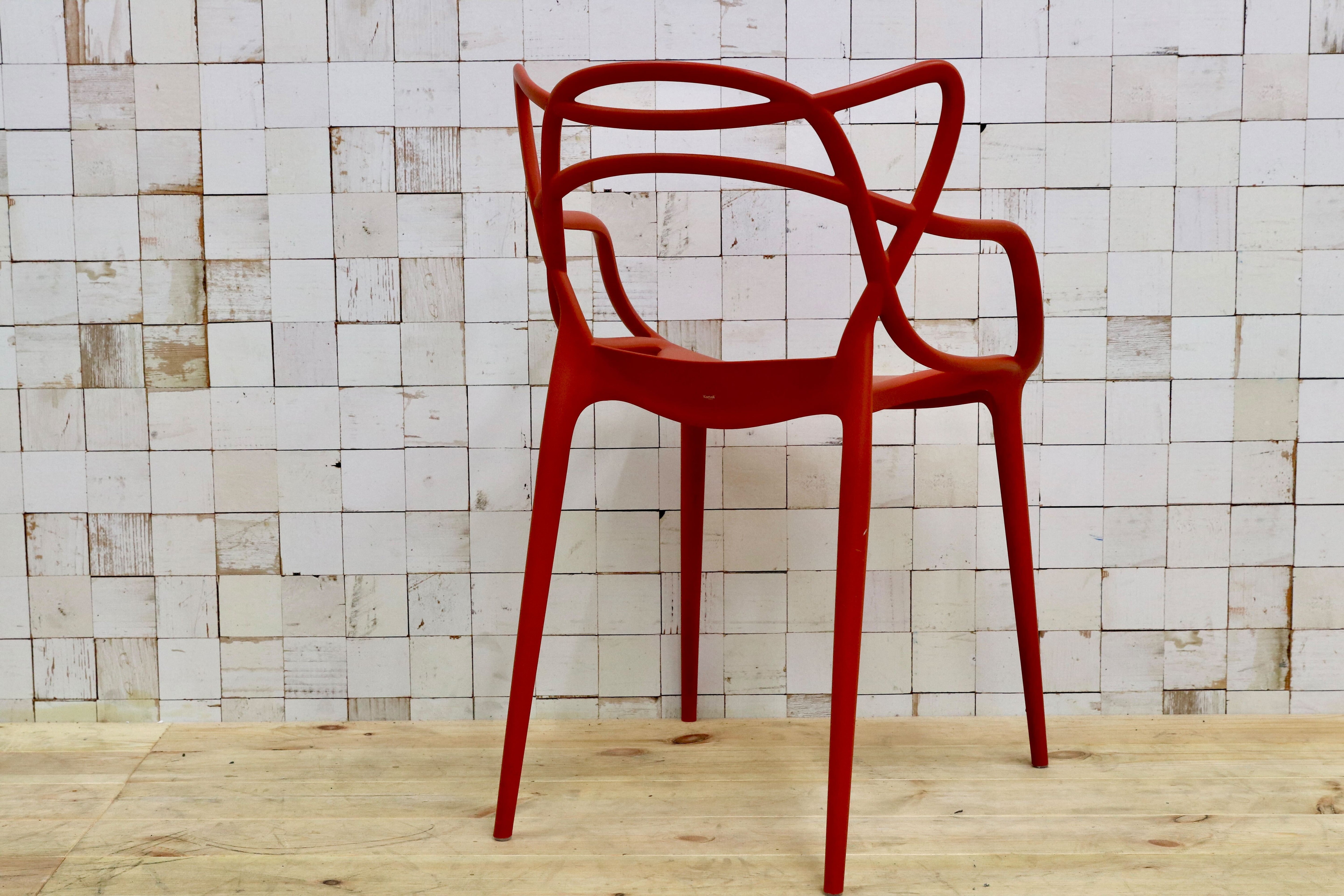 GMHK687○Kartell / カルテル MASTERS マスターズ ダイニングチェア 椅子 アームチェア 定価4.7万 モデルルーム展示品