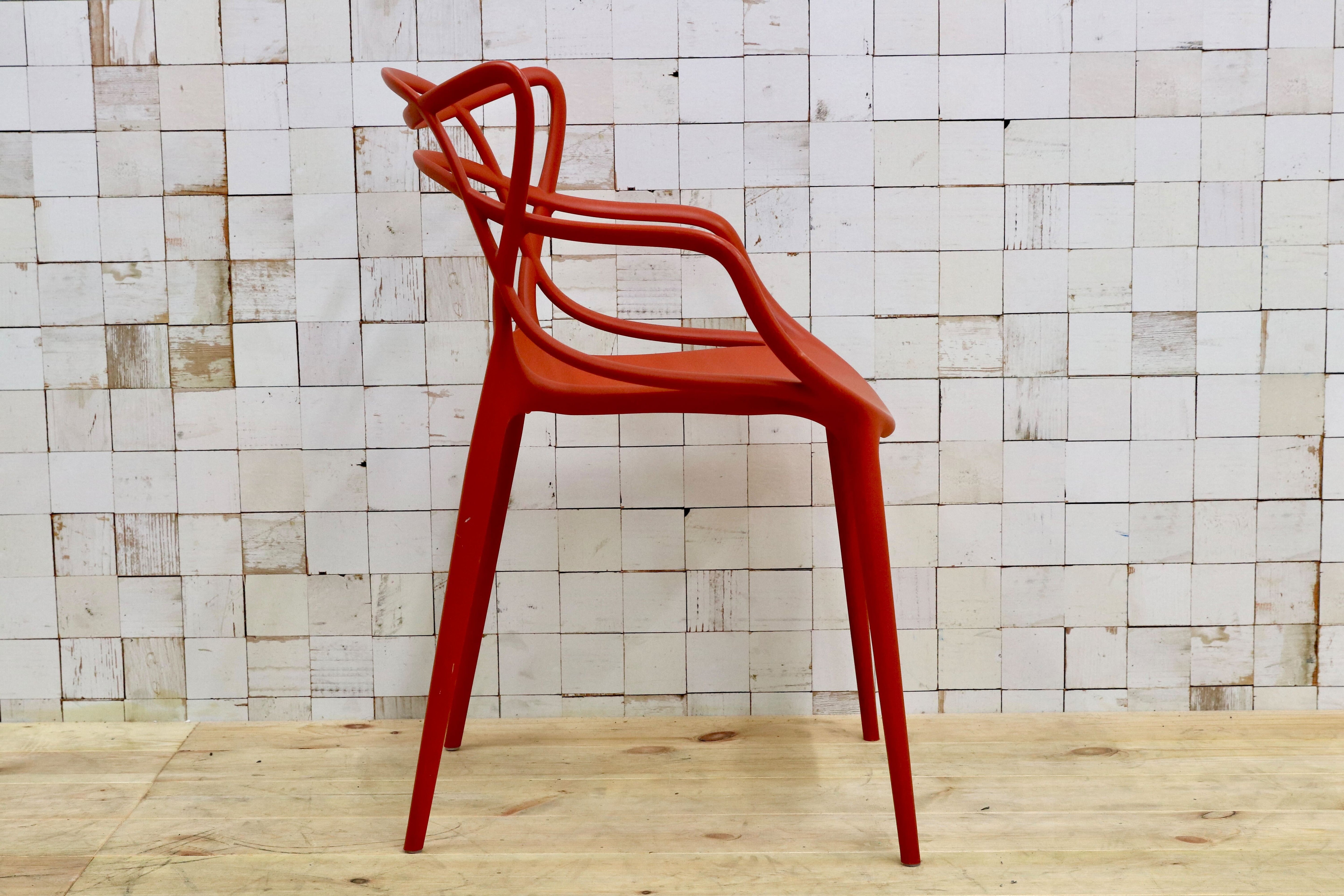 GMHK687○Kartell / カルテル MASTERS マスターズ ダイニングチェア 椅子 アームチェア 定価4.7万 モデルルーム展示品