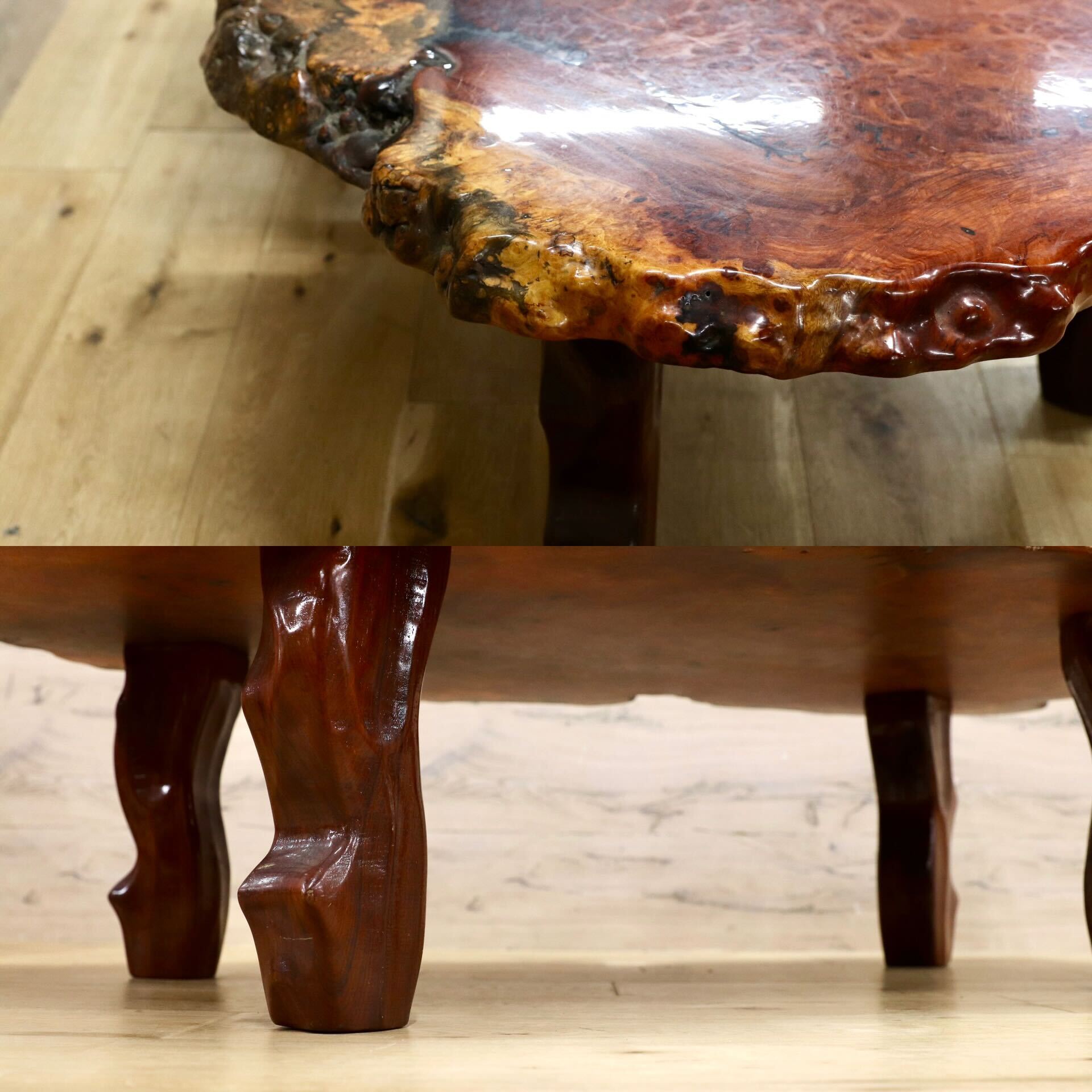 GMHK815○花梨材 センターテーブル リビングテーブル ローテーブル 唐木 銘木 中国美術 民藝 アンティーク 家具 和モダン