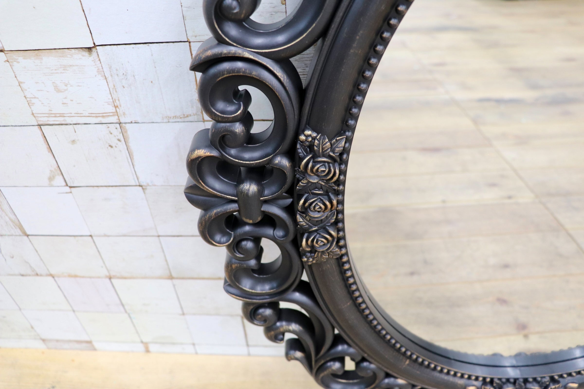 GMIK746DS〇ウォールミラー 壁掛け鏡 壁掛けミラー 鏡 ミラー アンティーク調 ロココ調 未使用品